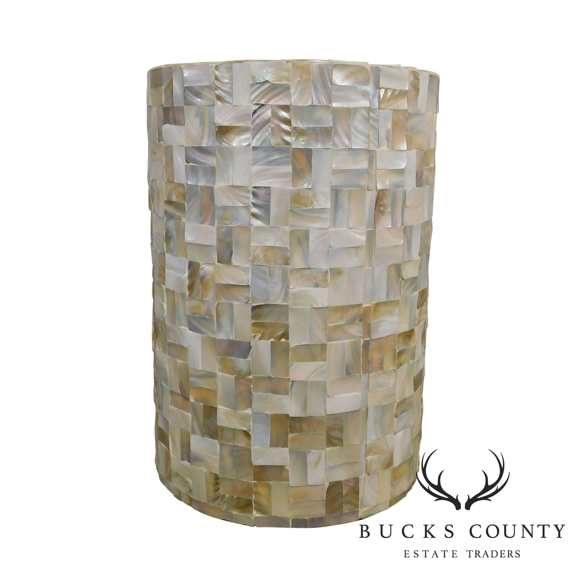 Mother of Pearl Mosiac Cylinder Pedestal