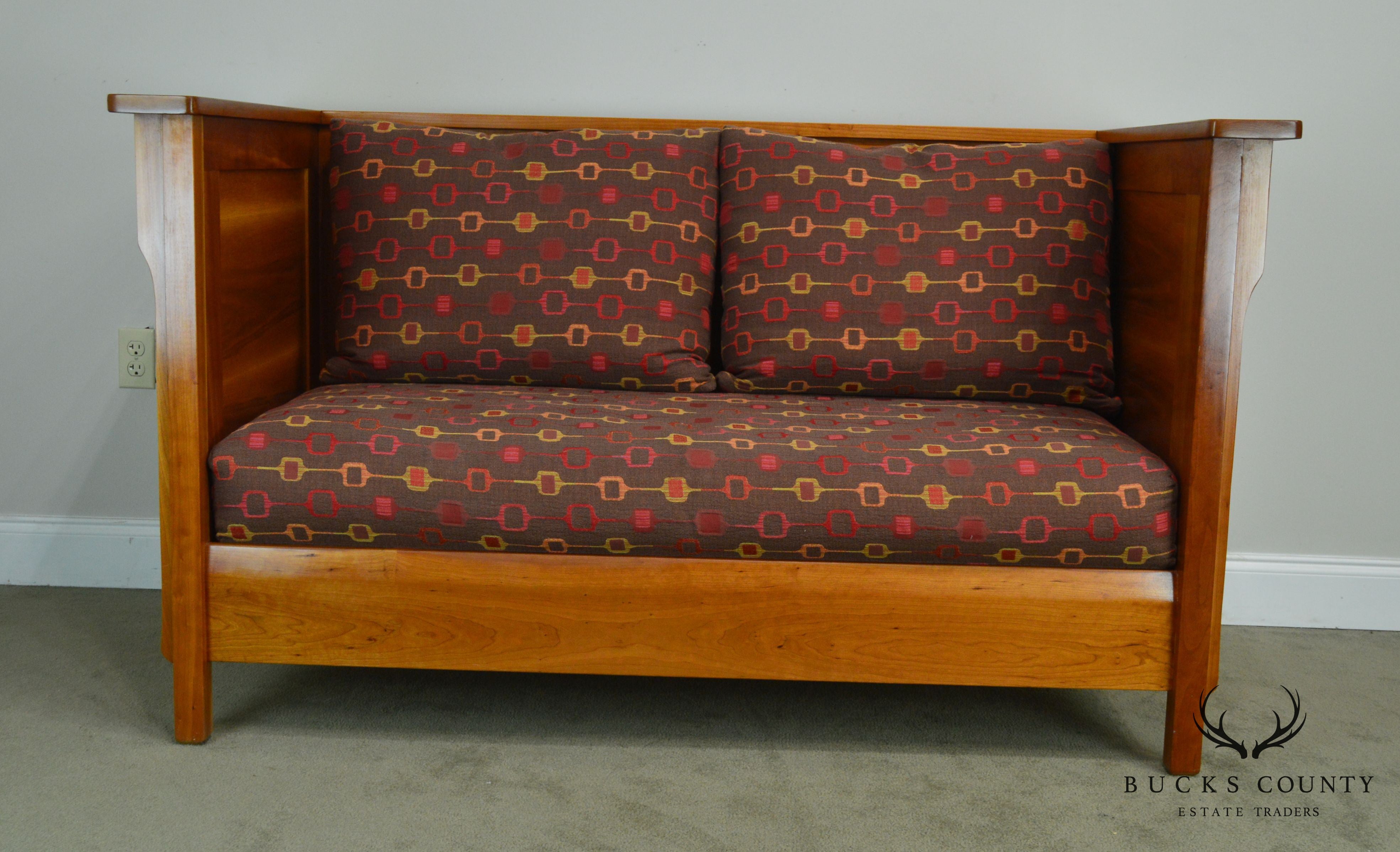 Mission Style Studio Hand Crafted Cherry & Walnut Prairie Settee