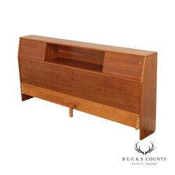 R Way Mid Century Modern Walnut King Storage Headboard