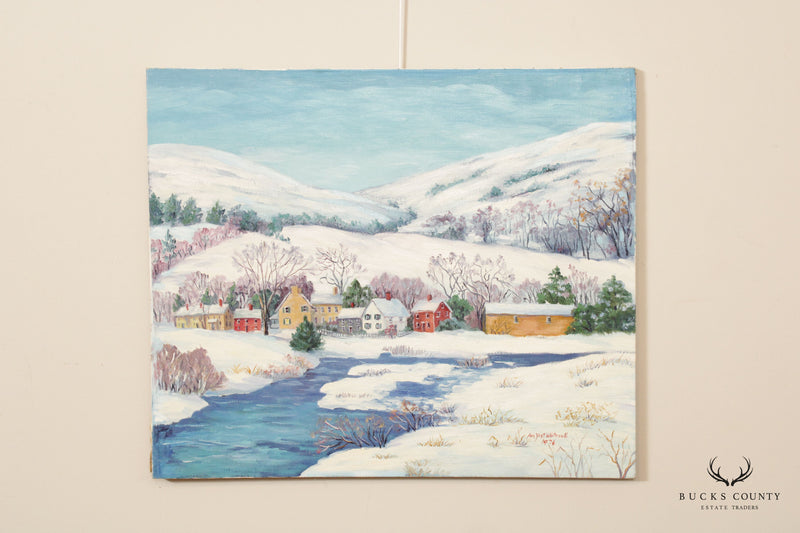 Ann Yost Whitesell 'Village in the Poconos' Original Oil Painting