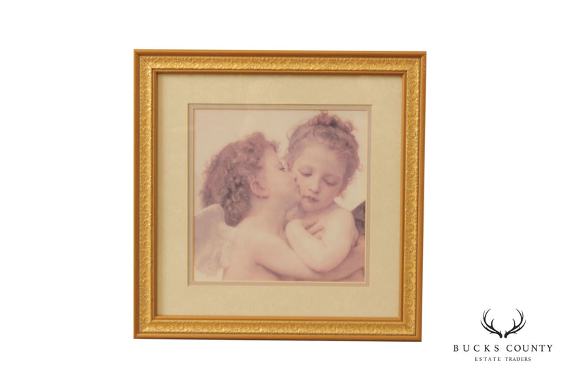 William Bourgereau 'First Kiss' Custom Framed Art Print