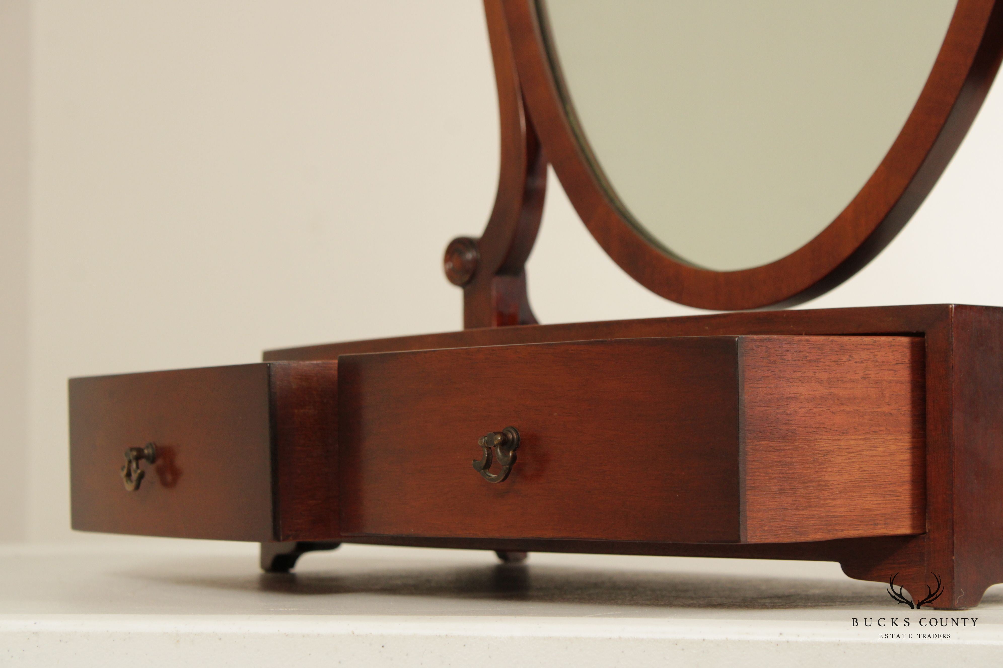 Kindel 1940's Vintage Mahogany Shield Dressing Mirror