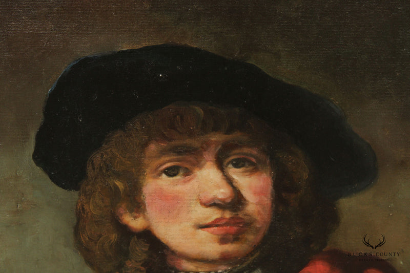 Self Portrait Oil Painting After Rembrandt, Signed 'Nichlos'