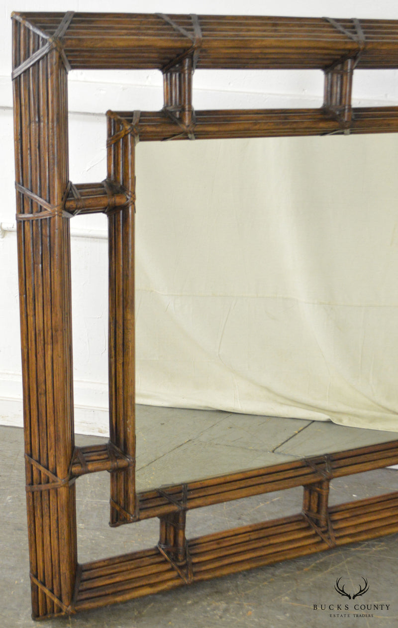 Henredon Mcguire Style Large Bamboo Frame Wall Mirror