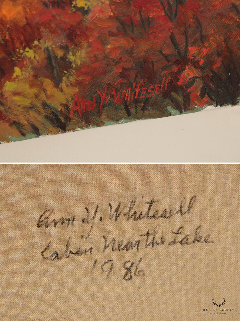 Ann Yost Whitesell 'Cabin Near the Lake' Original Oil Painting
