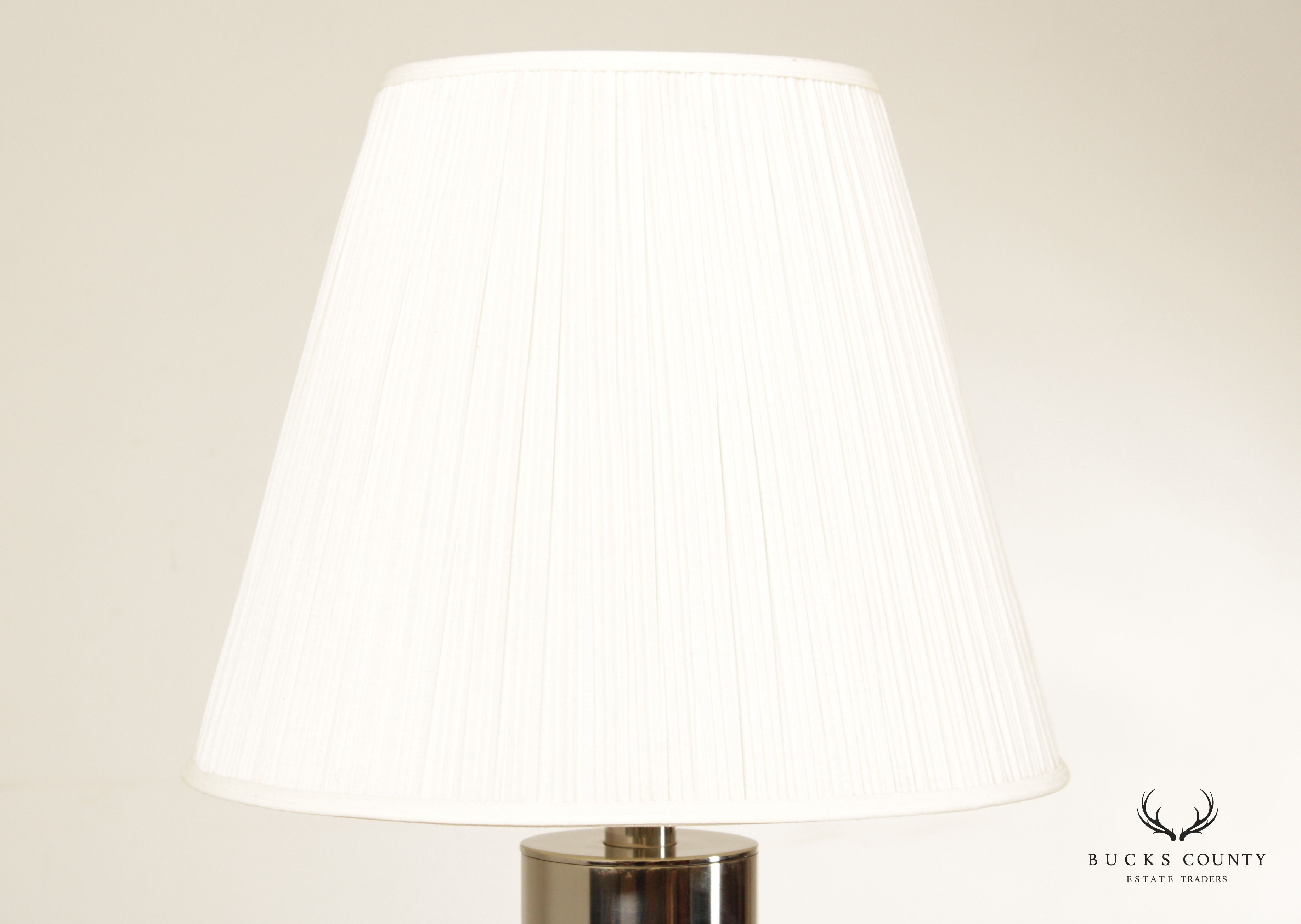 Mid Century Modern Chrome Cylinder Table Lamp