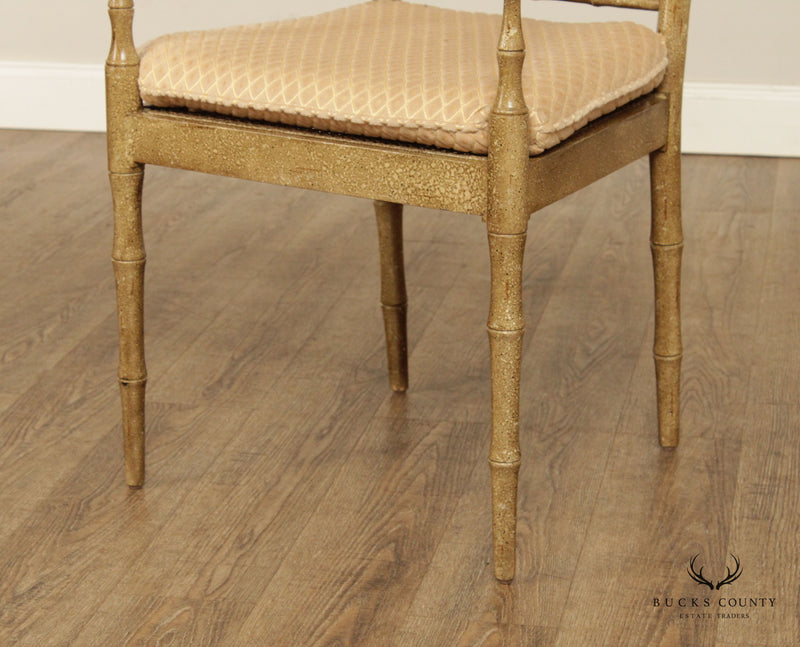 Regency Style Painted Faux Bamboo Cane Side Chair