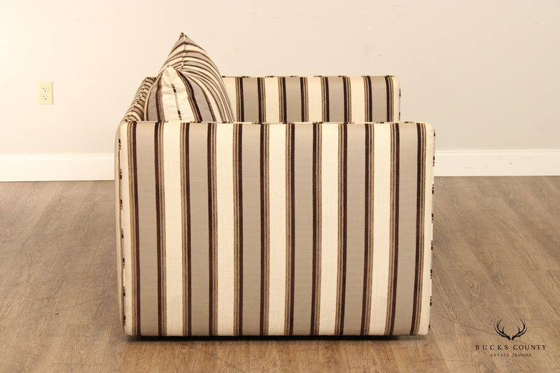 Swaim Custom Stripe Upholstered Oversize Club Armchair