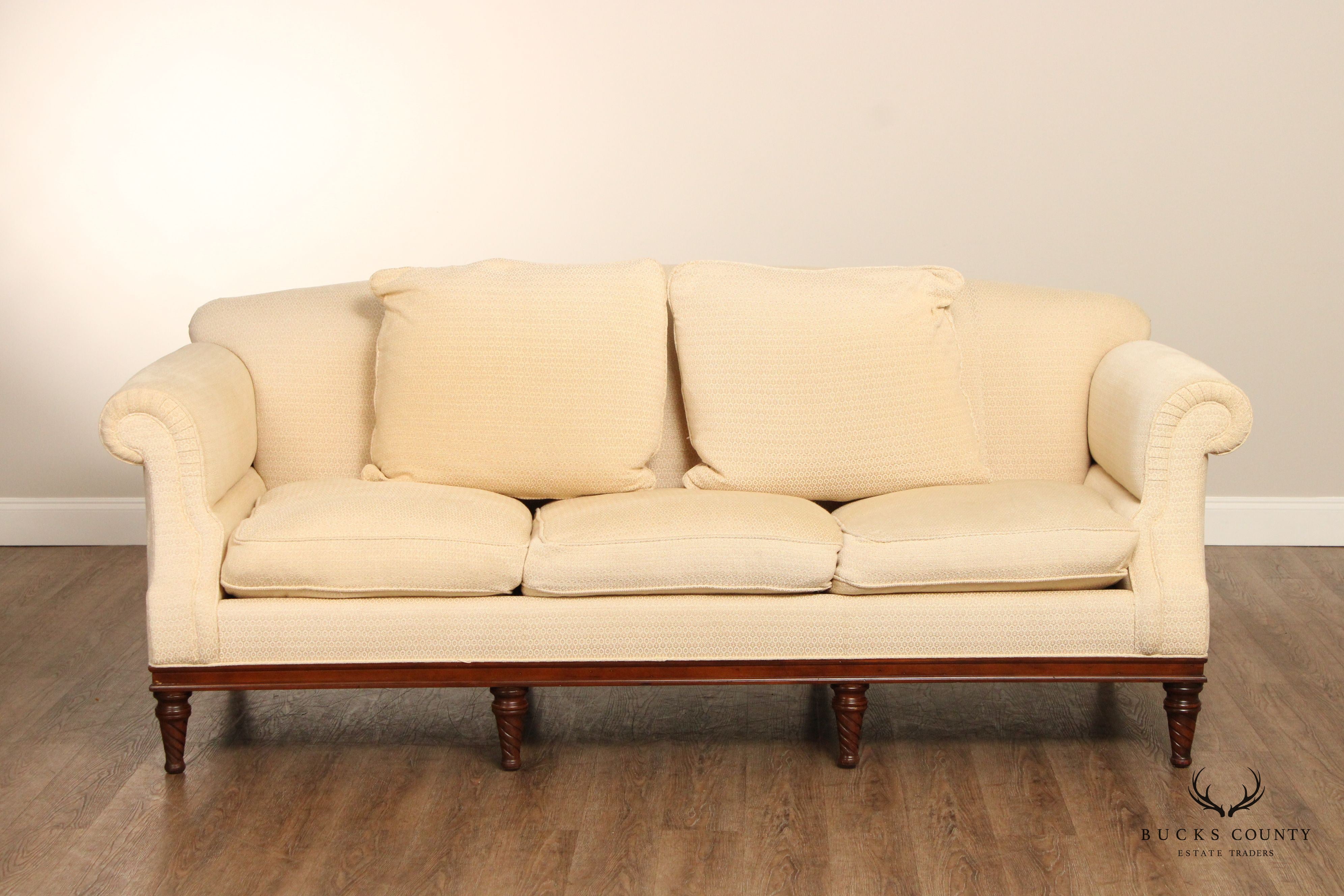 Althorp Living History Custom Upholstered Scroll Arm Sofa