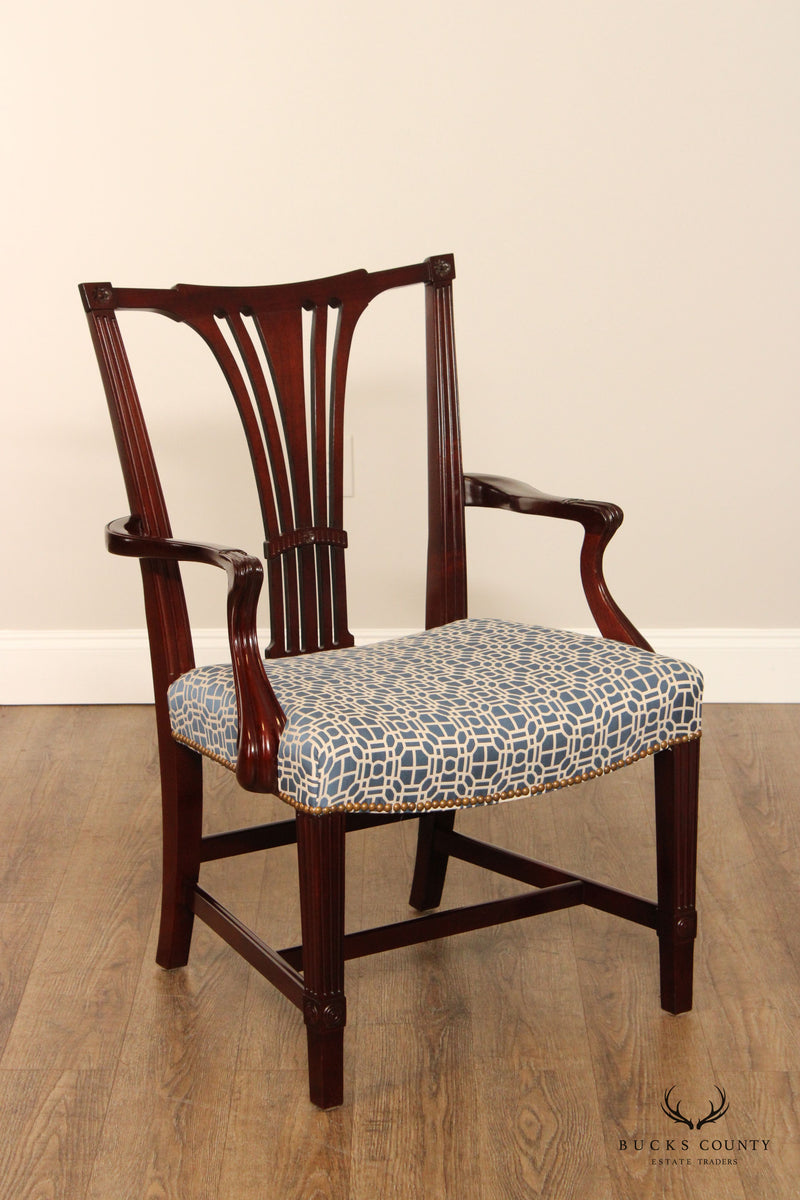 John Widdicomb Chippendale Style Set Six Mahogany Dining Chairs