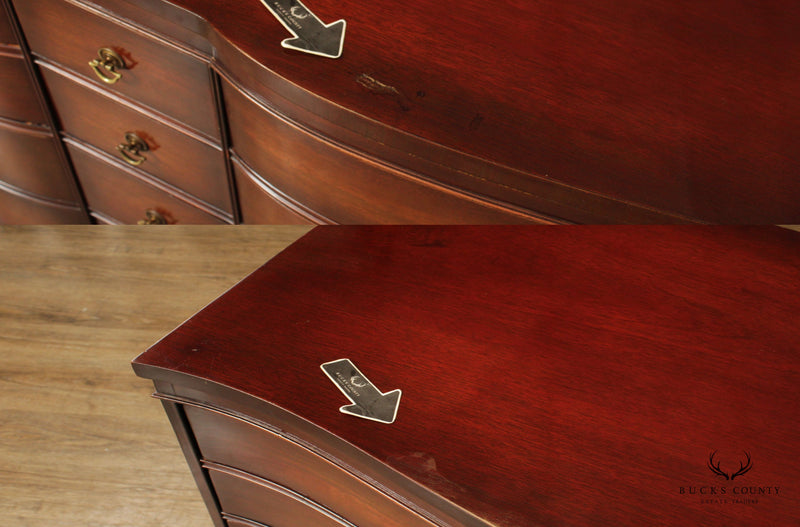 Solid Mahogany Serpentine Dresser in Green