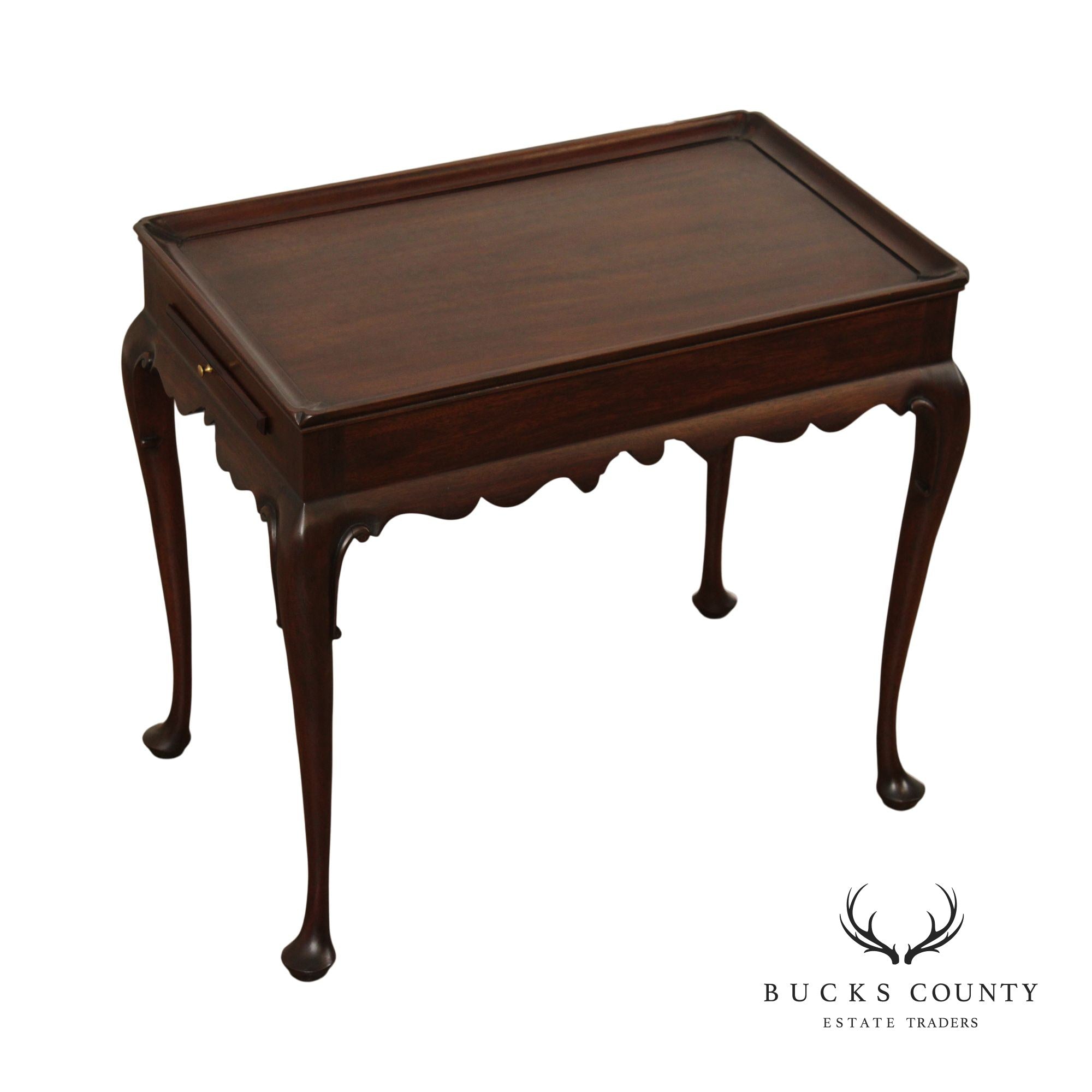 Henkel Harris Queen Anne Style Mahogany Tea Table