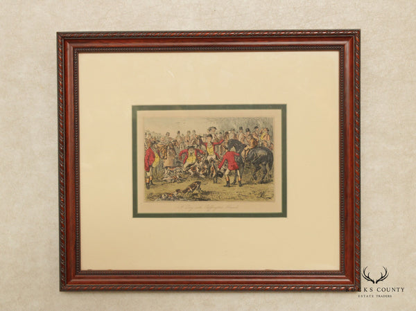 Antique English ' A Day with Puffingtons Hounds' Engraving by John Leech