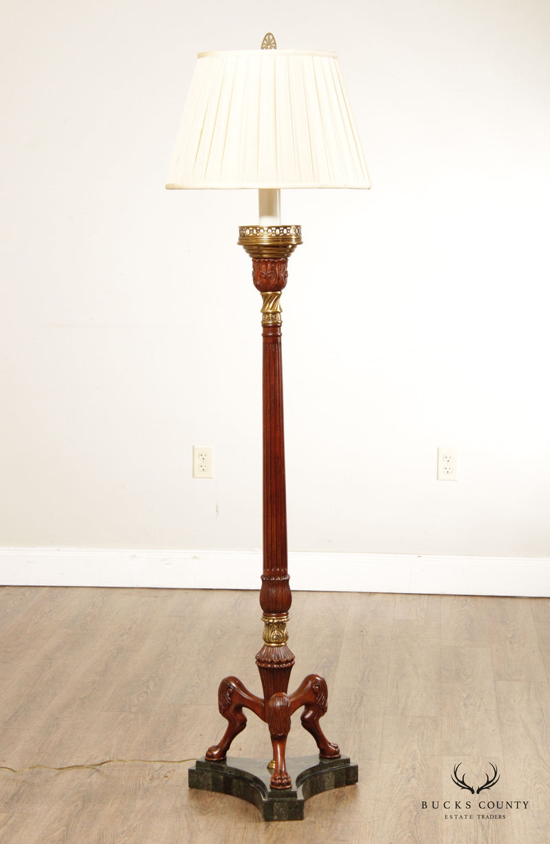 Maitland Smith Empire Style Mahogany Brass Floor Lamp with Shade – Bucks  County Estate Traders