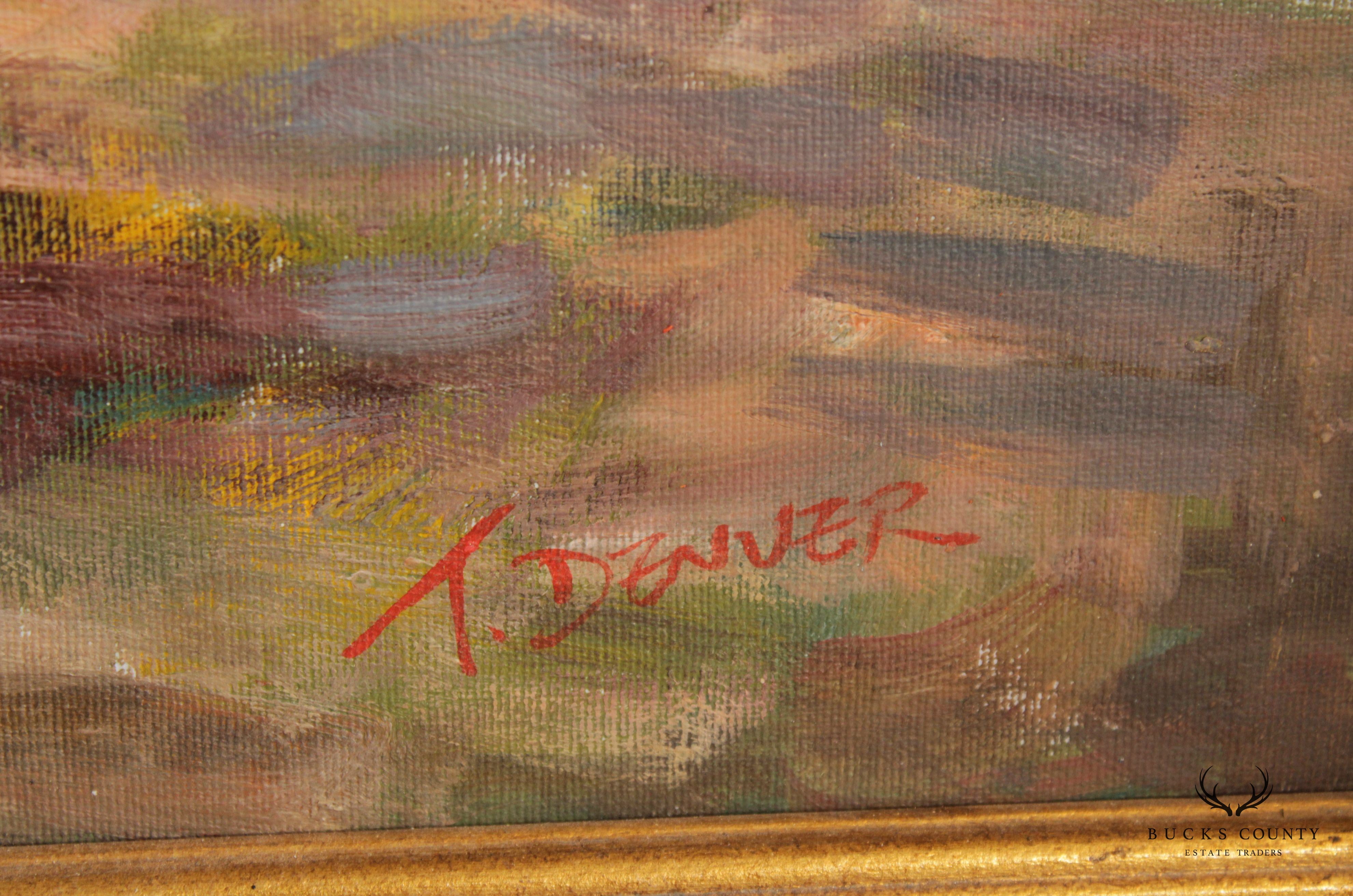 Impressionist Painted Floral Still Life, Signed 'T. Denver'