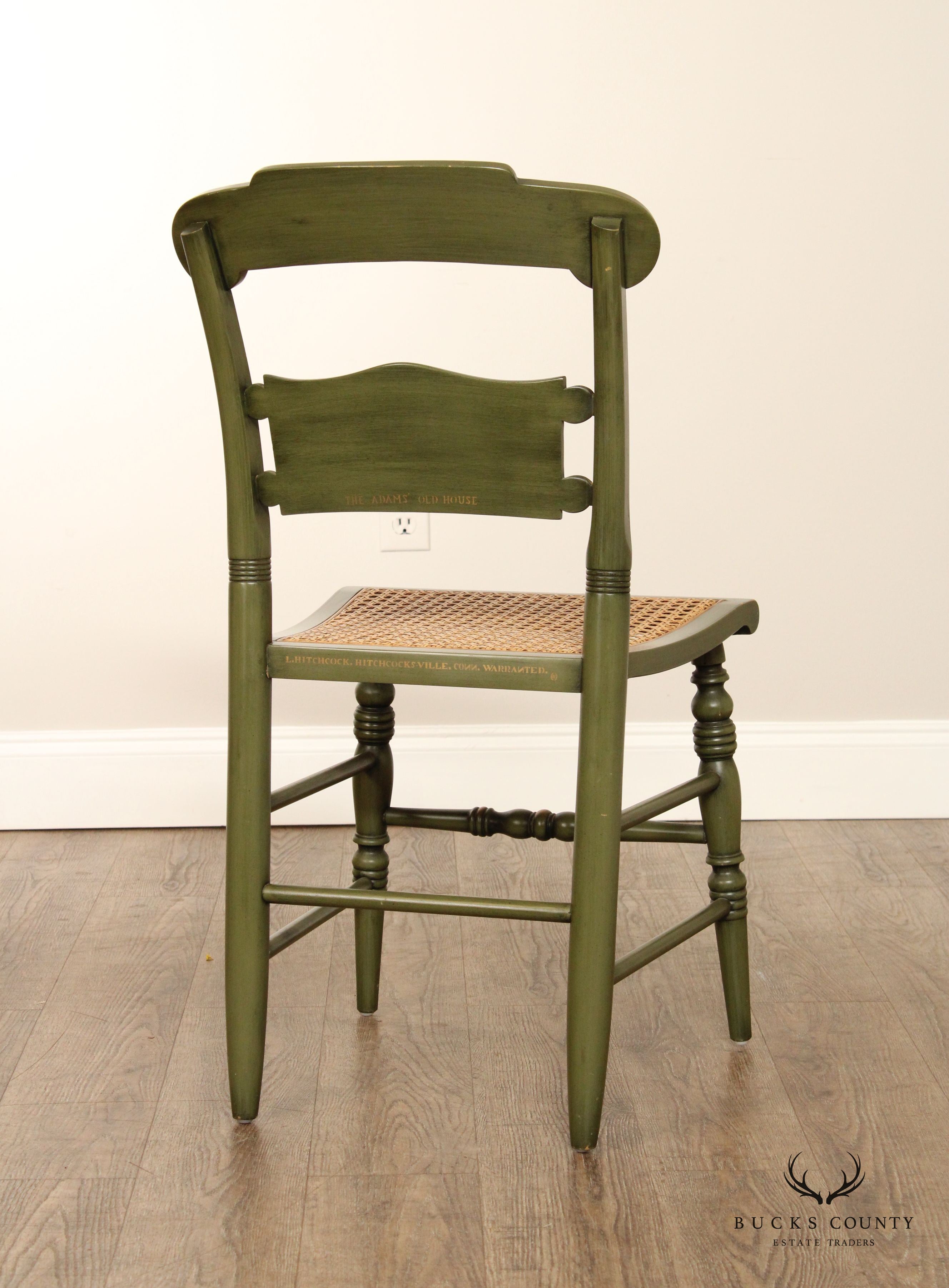 Hitchcock Green Painted George Washington Cane Seat Side Chair