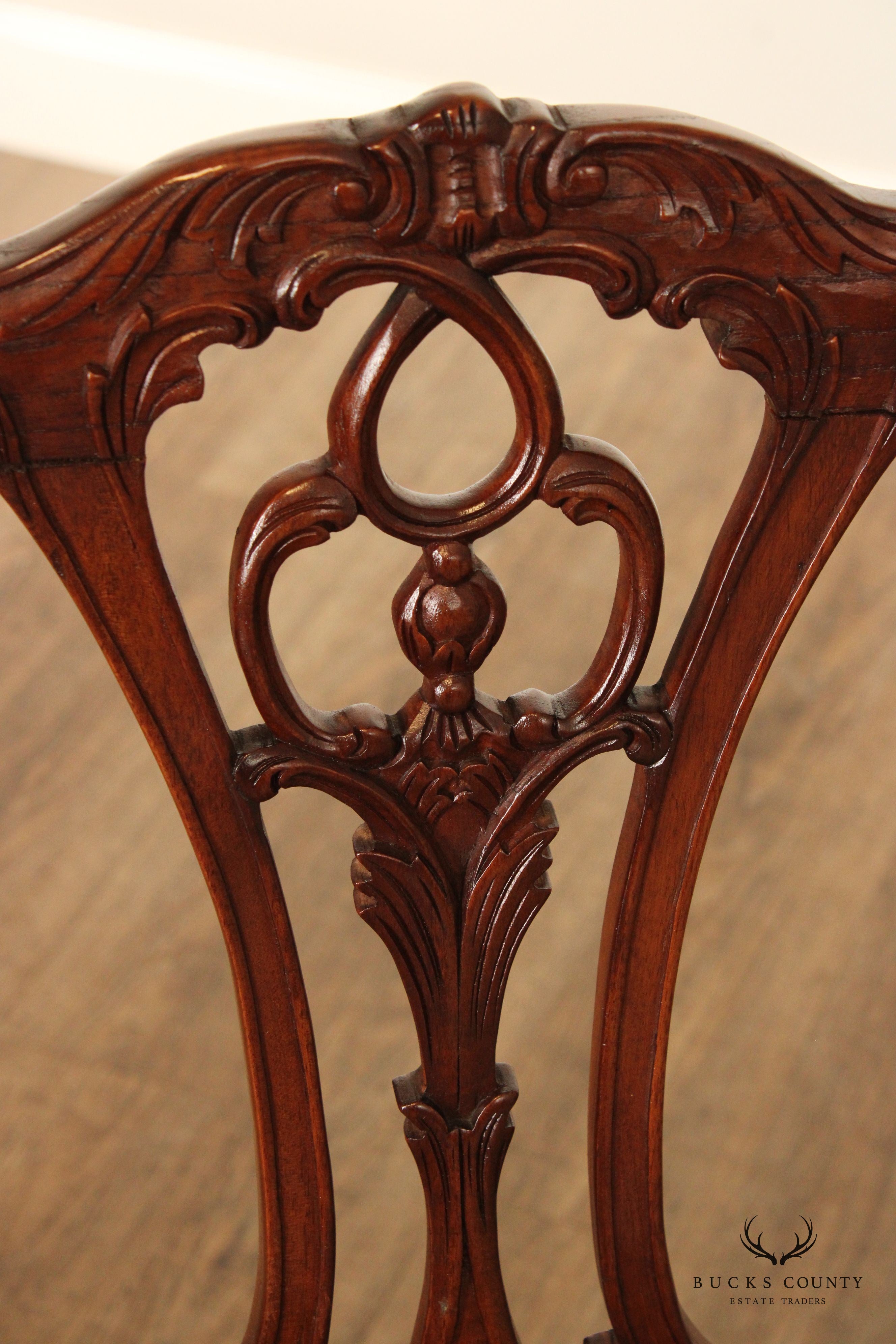 Chippendale Style Carved Mahogany Settee