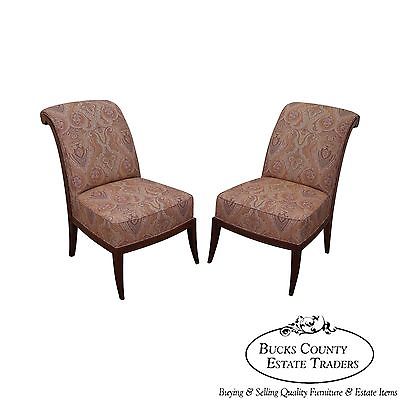 Quality Pair of Slipper Chairs w/ Ralph Lauren Upholstery