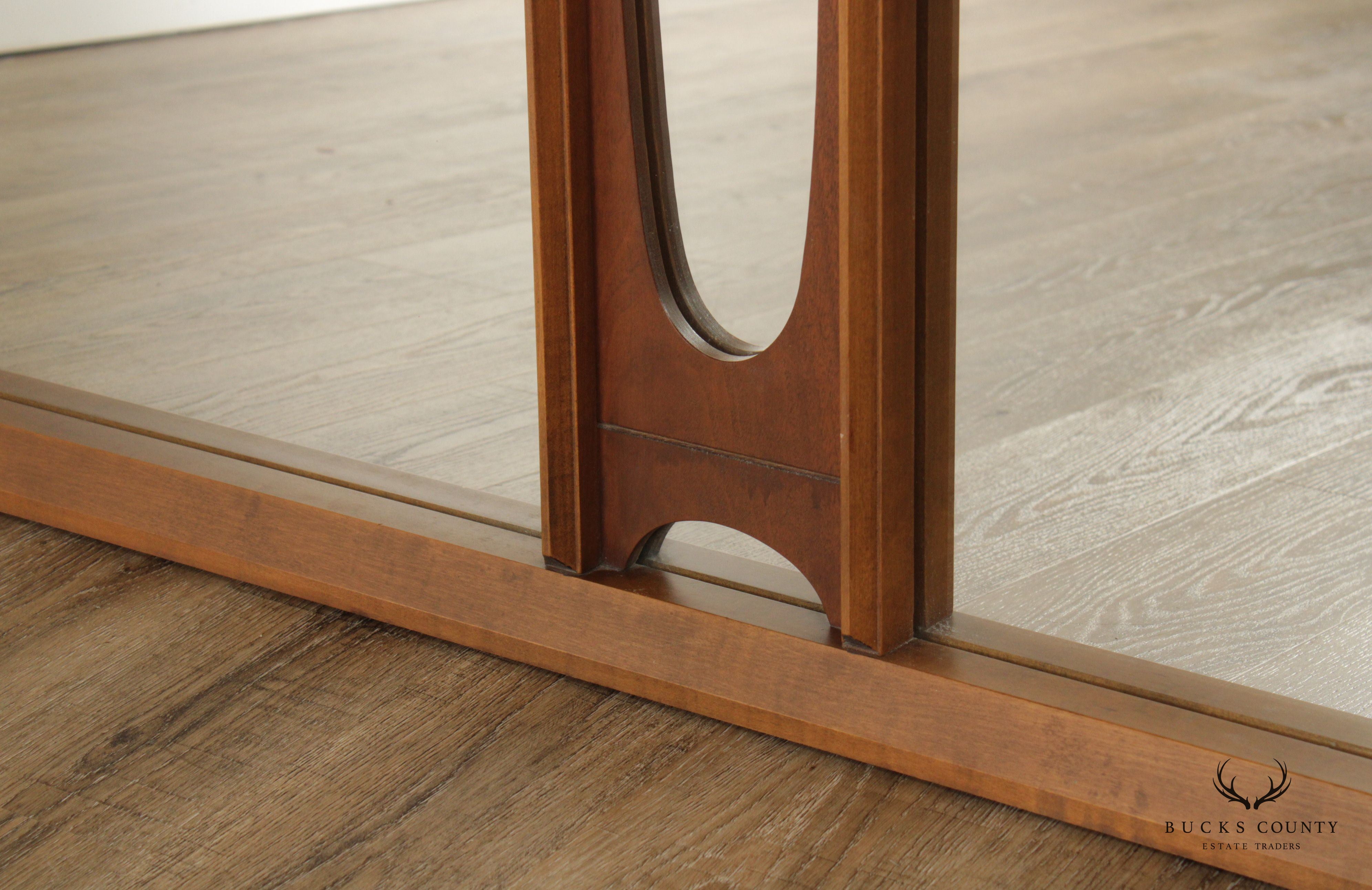 TOBAGO MID CENTURY MODERN SCULPTED WALNUT FRAME MIRROR