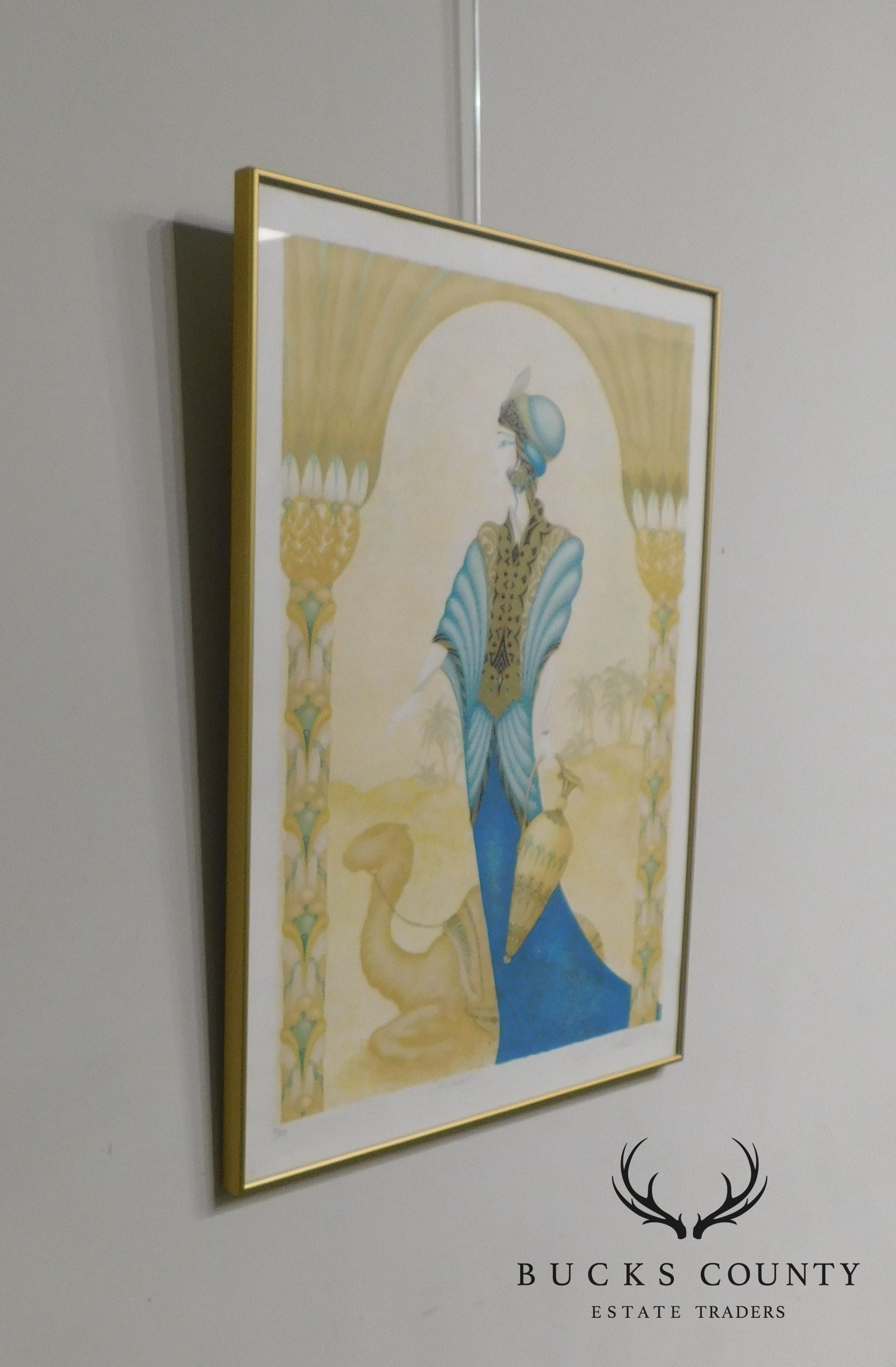 Framed Color Lithograph "Rachele" Limited Edition # 98/250 In the Manner of Erté