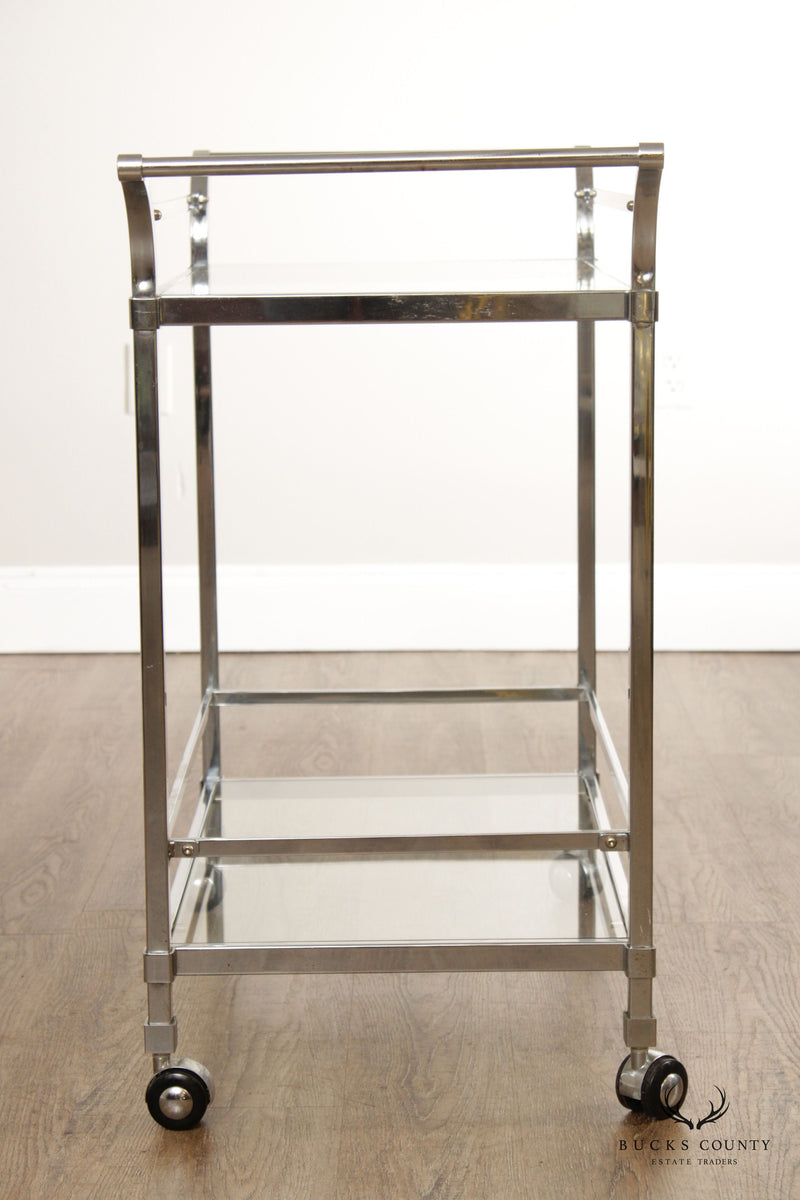 Vintage Chrome and Glass Trolley or Bar Cart