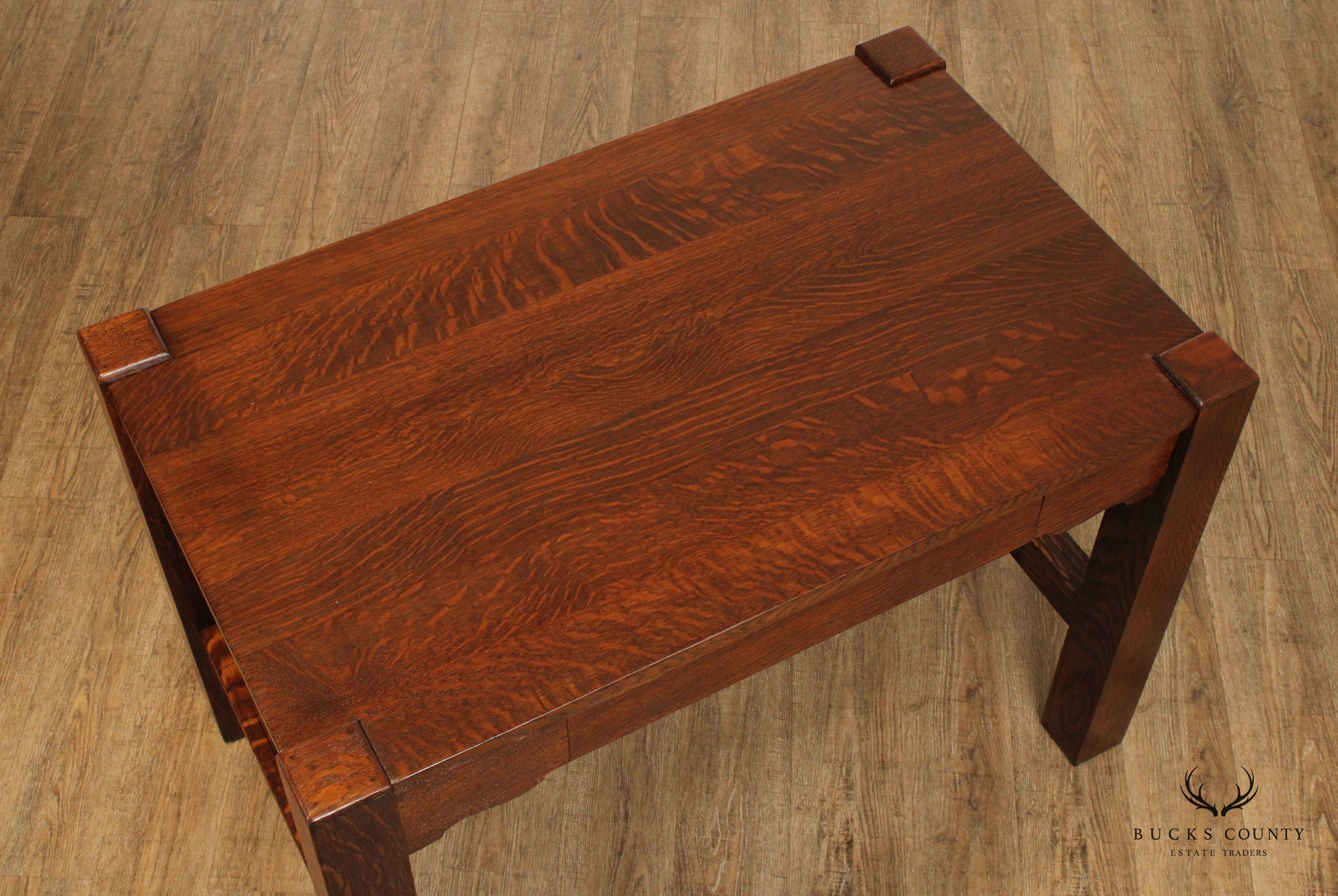 Antique Mission Oak Library Table or Writing Desk