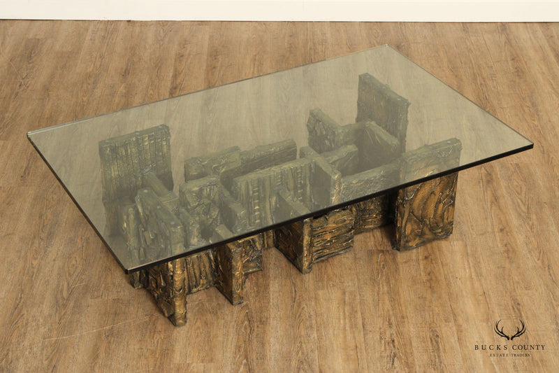 Paul Evans Brutalist Style 'PE 131' Bronzed Coffee Table