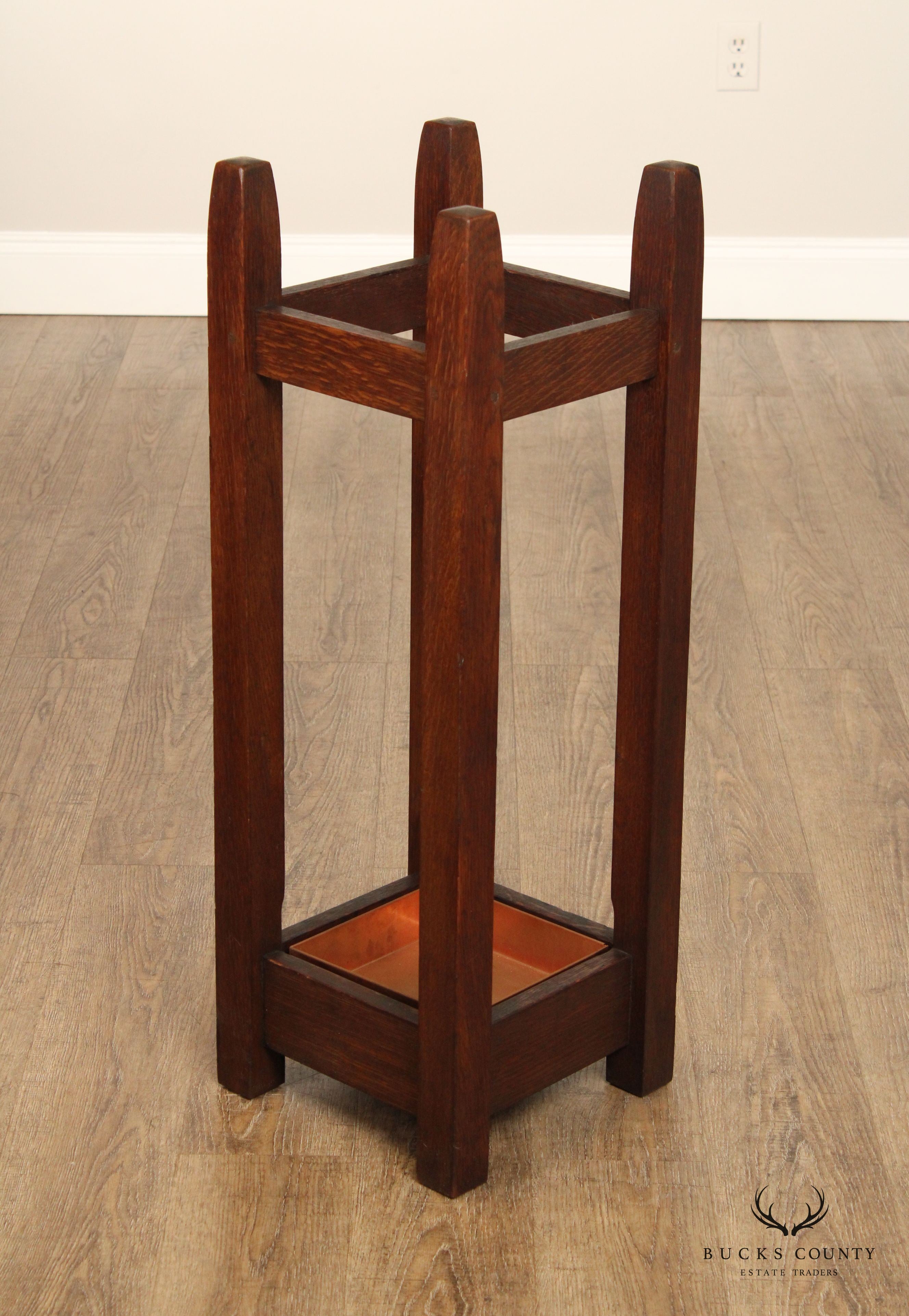 Gustav Stickley Antique Mission Oak Umbrella Stand