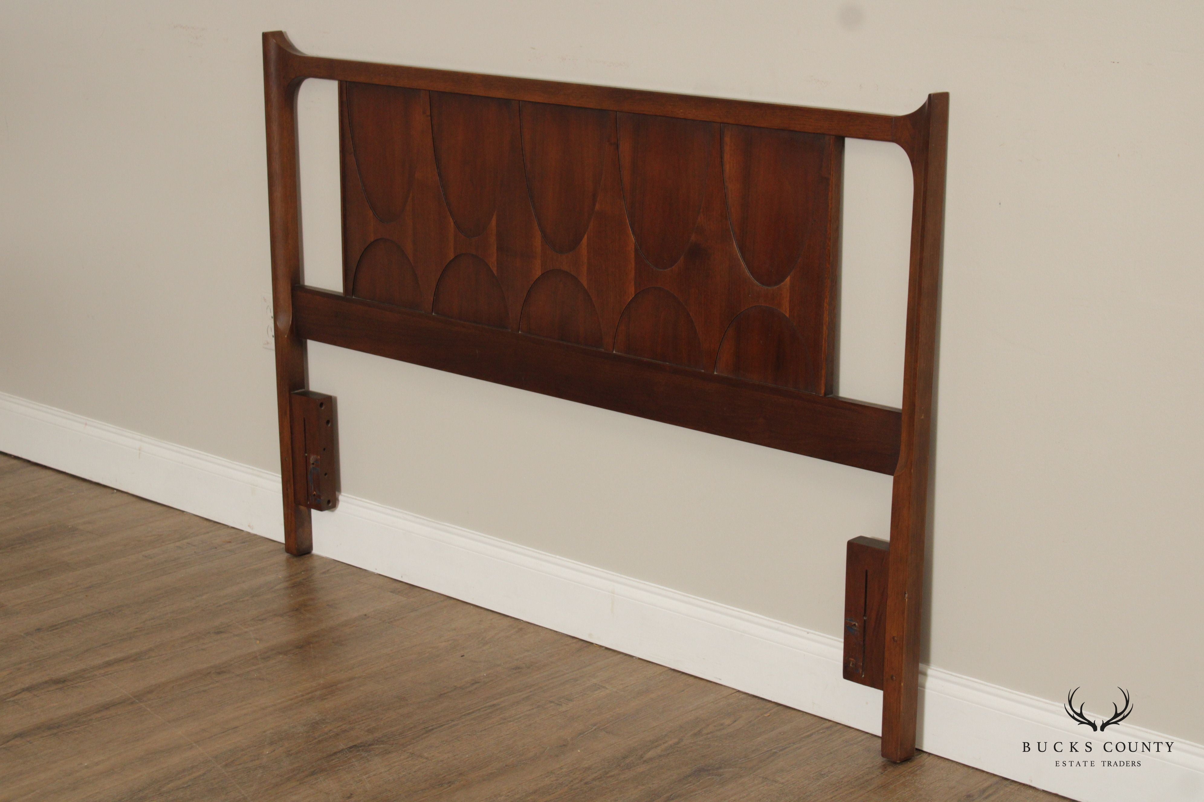 Broyhill Brasilia Mid Century Modern Queen Size Walnut Headboard