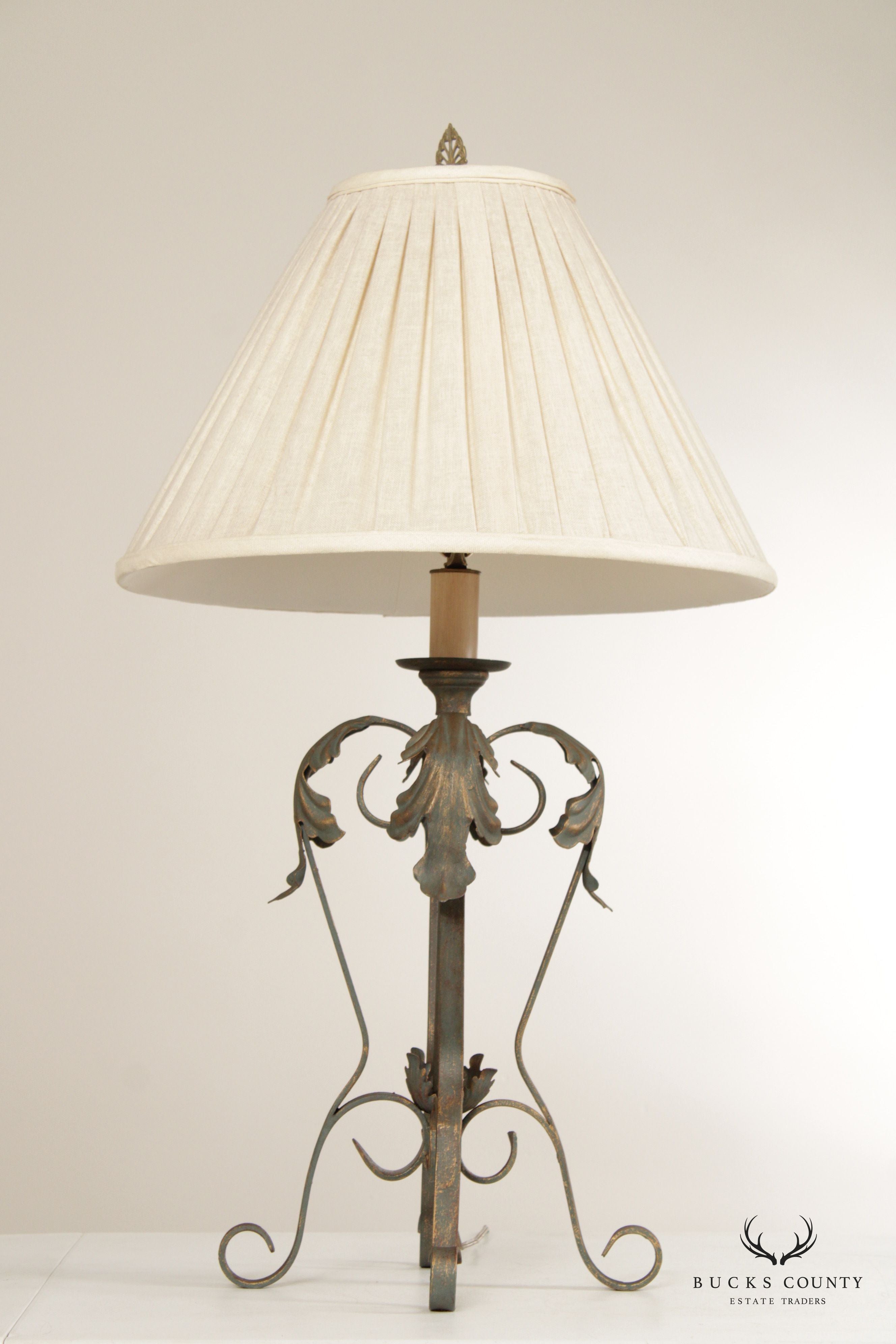 Ethan Allen Wrought Iron Table Lamp with Shade