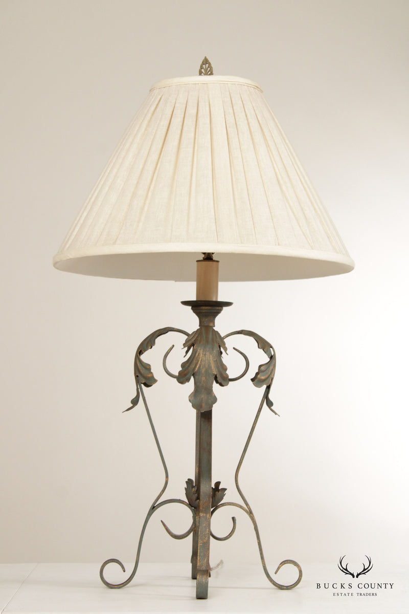 Ethan Allen Wrought Iron Table Lamp with Shade
