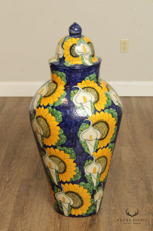 Hand Painted Mexican Pottery Ginger Jar or Urn