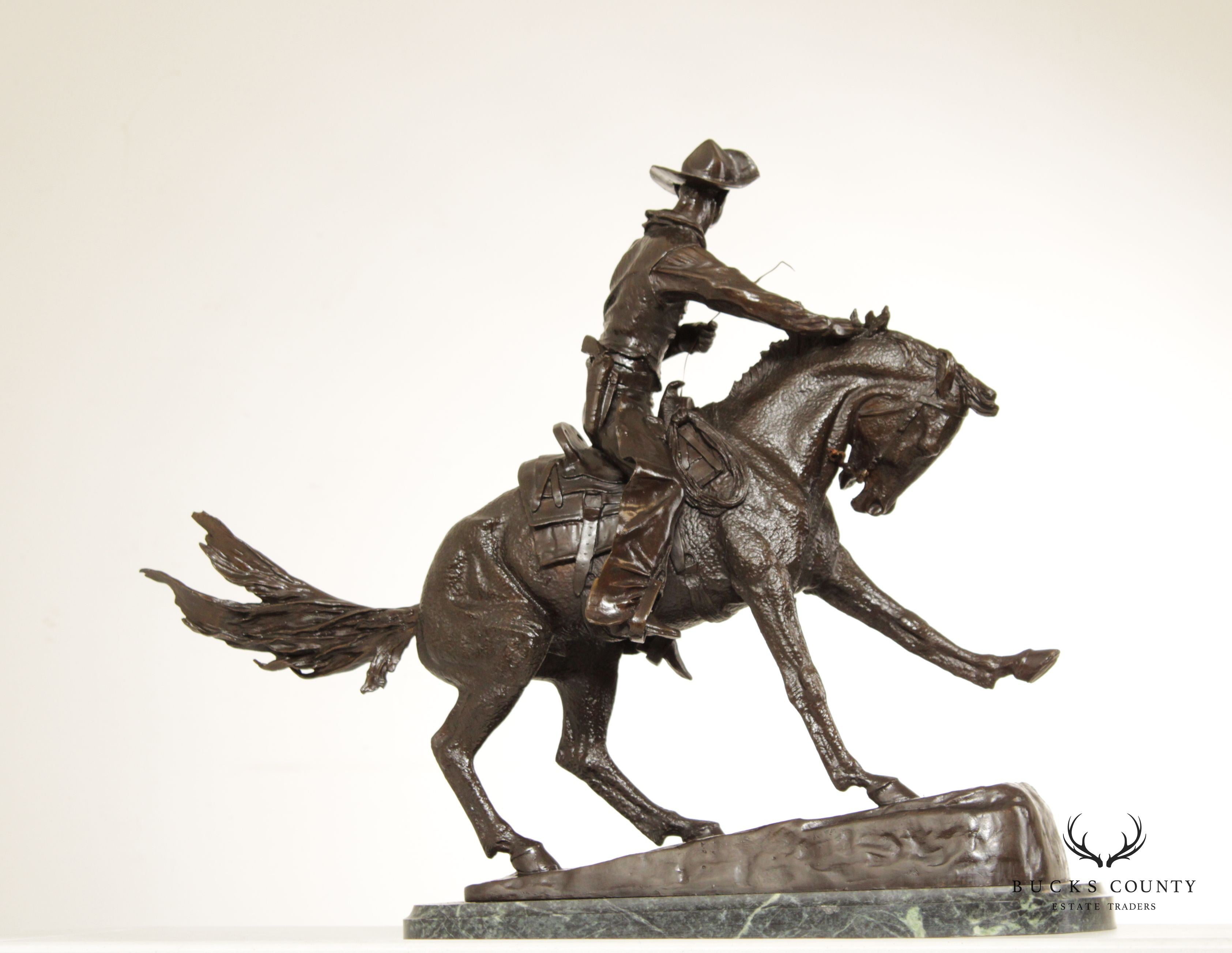 Frederick Remington 'The Cowboy' Bronze Sculpture