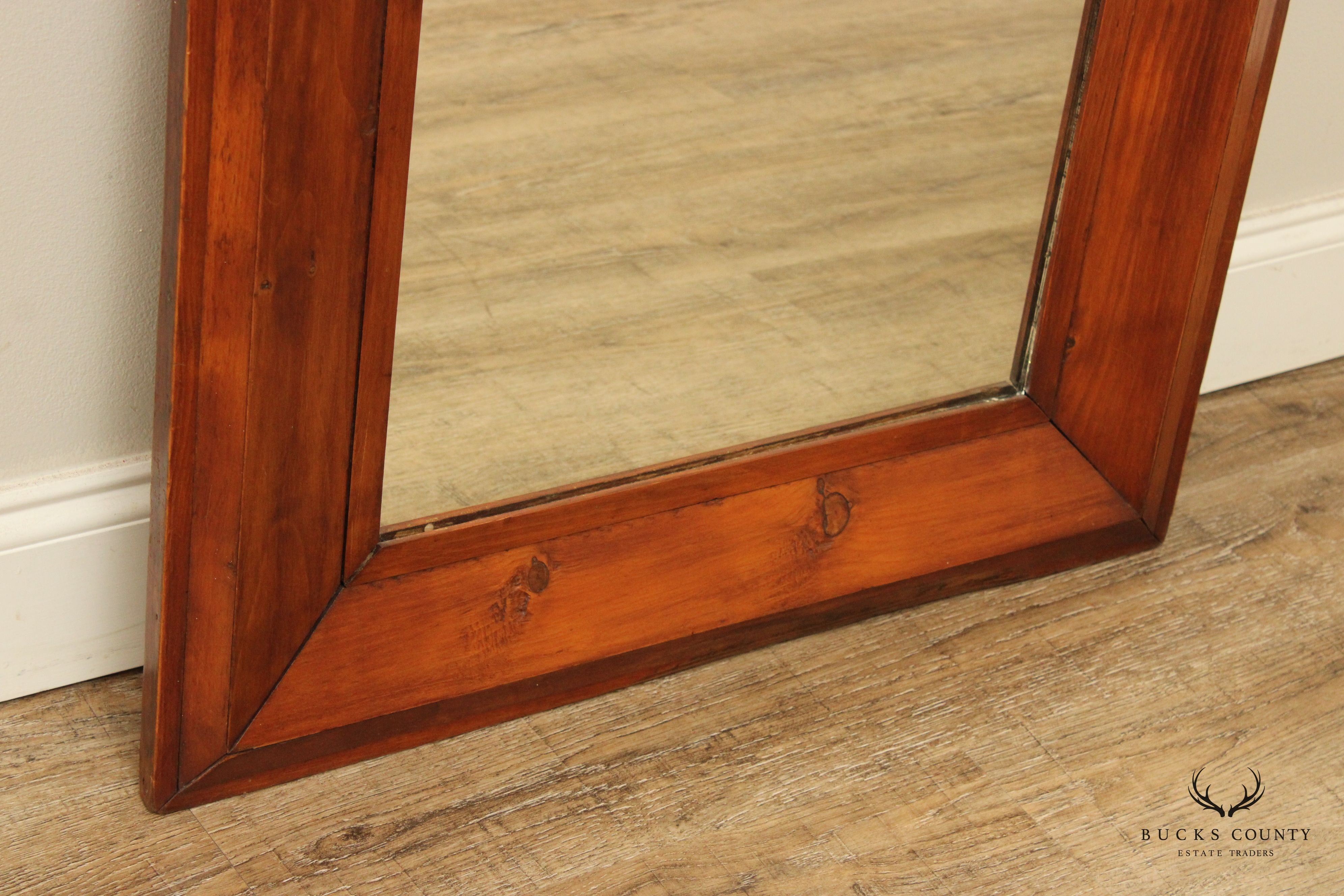 Large Antique Ogee Carved Pine Mirror