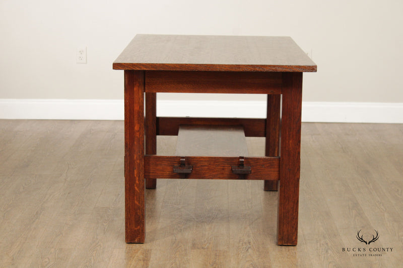 Lifetime Furniture Antique Mission Oak Library Table Writing Desk