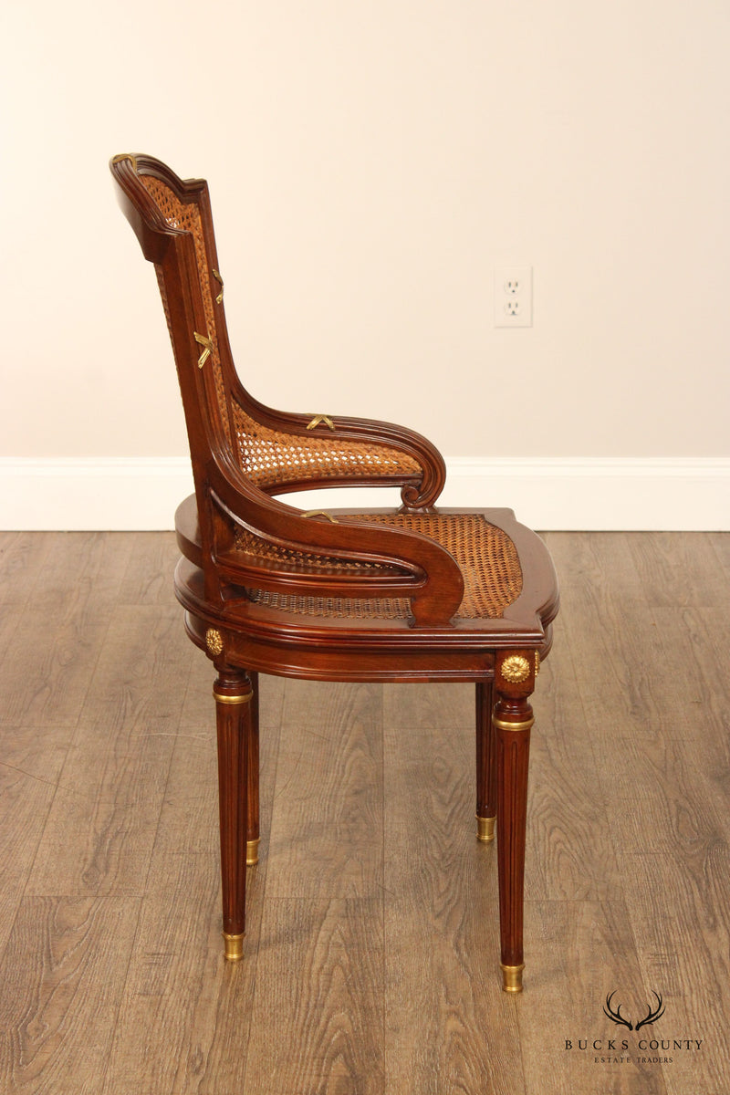 French Louis XVI Style Caned Armchair