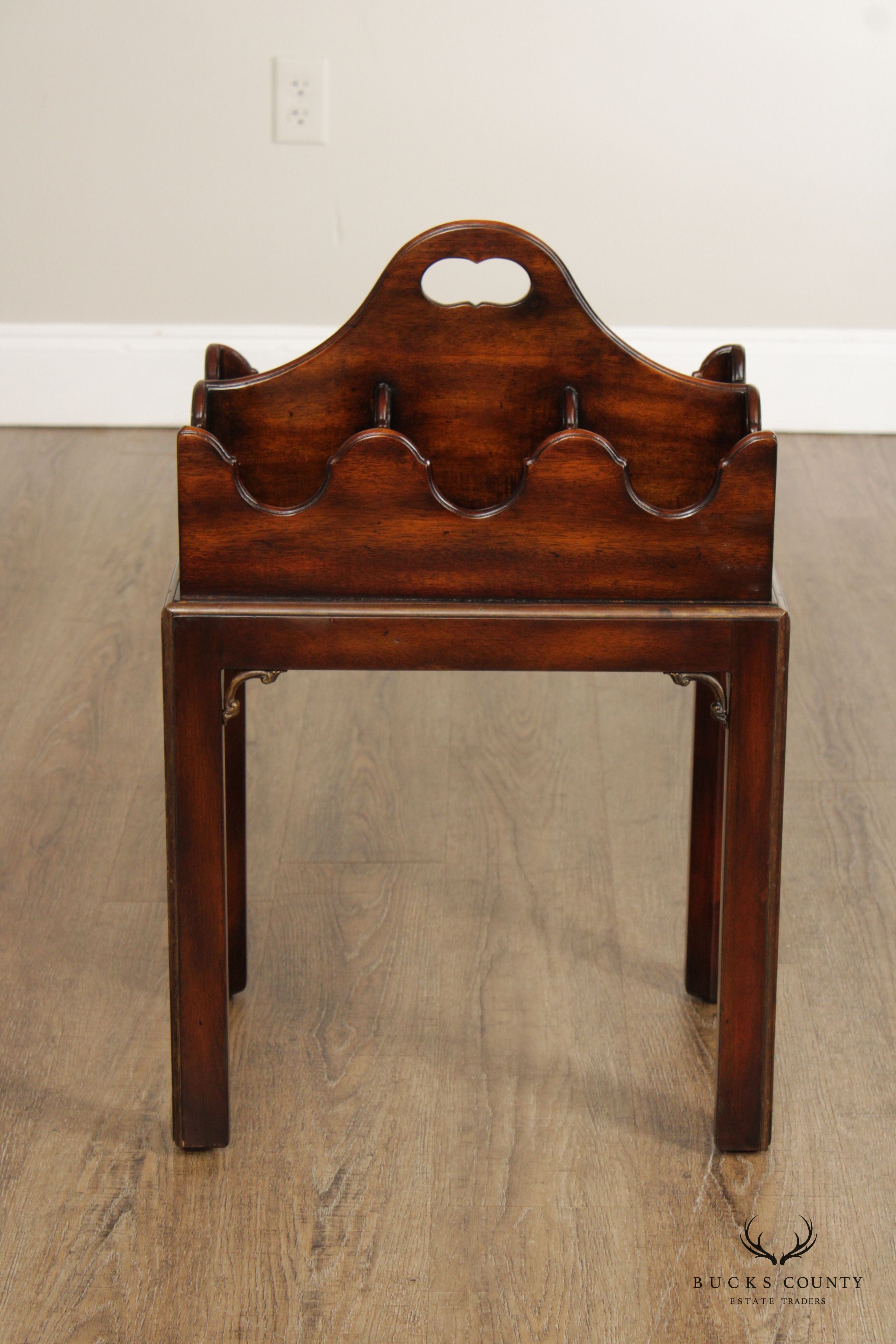 Maitland Smith Georgian Style Mahogany Six-Bottle Stand