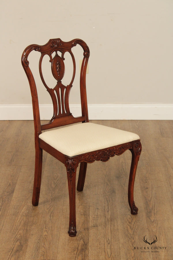 Georgian Style  Vintage Carved Mahogany Side Chair