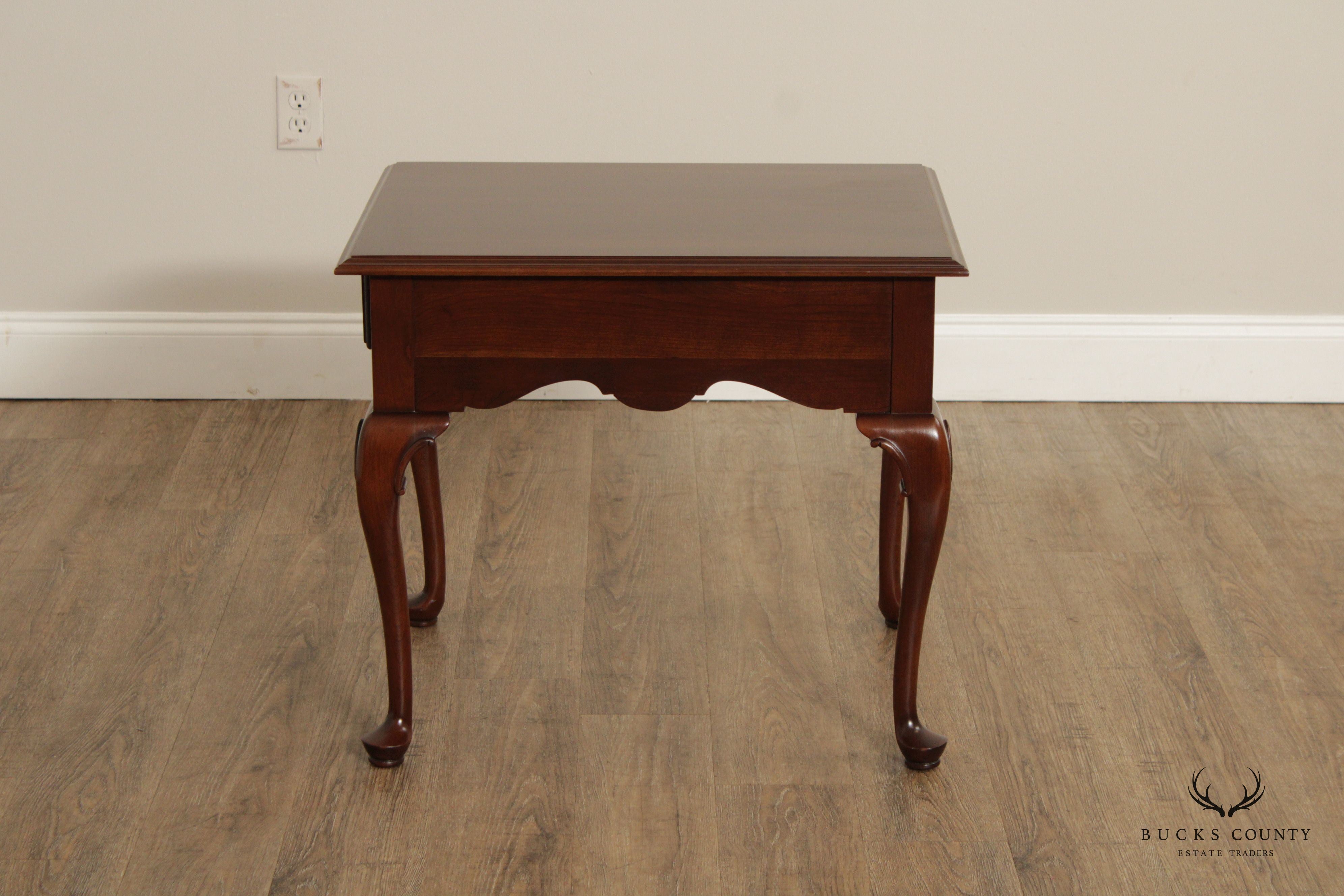 Ethan Allen 'Georgian Court' Queen Anne Style Cherry End Table