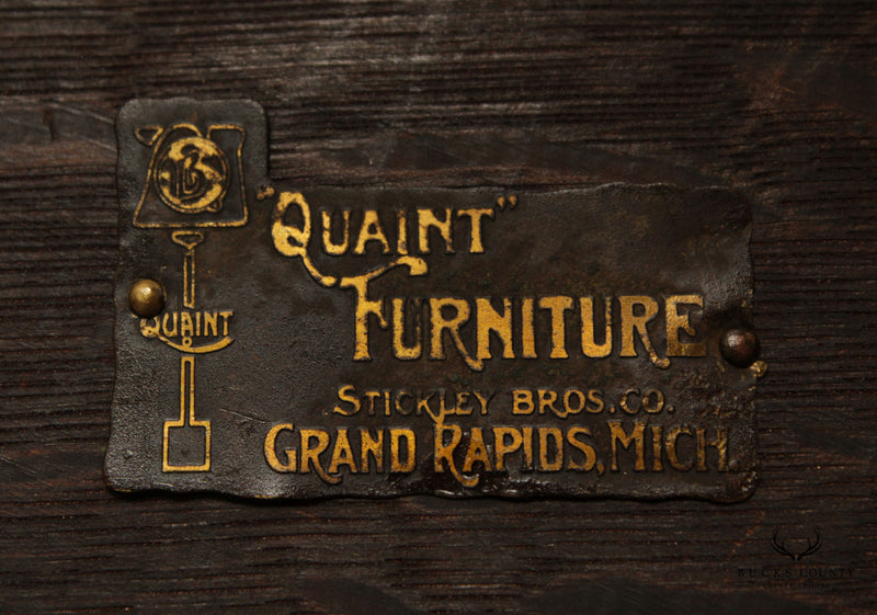 Antique Stickley Brothers Quaint Furniture Solid Oak Magazine Stand Bookcase
