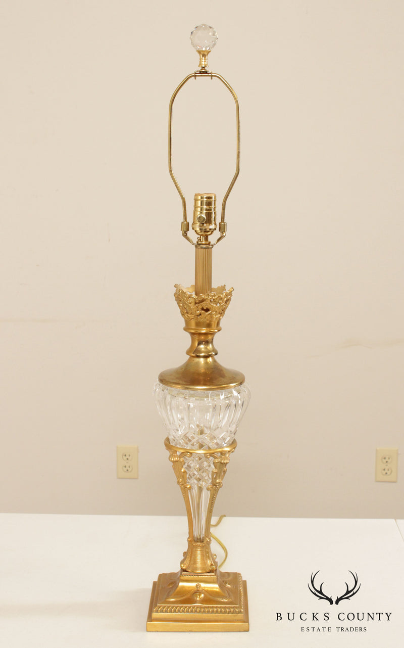 Quality Brass & Crystal Table Lamp