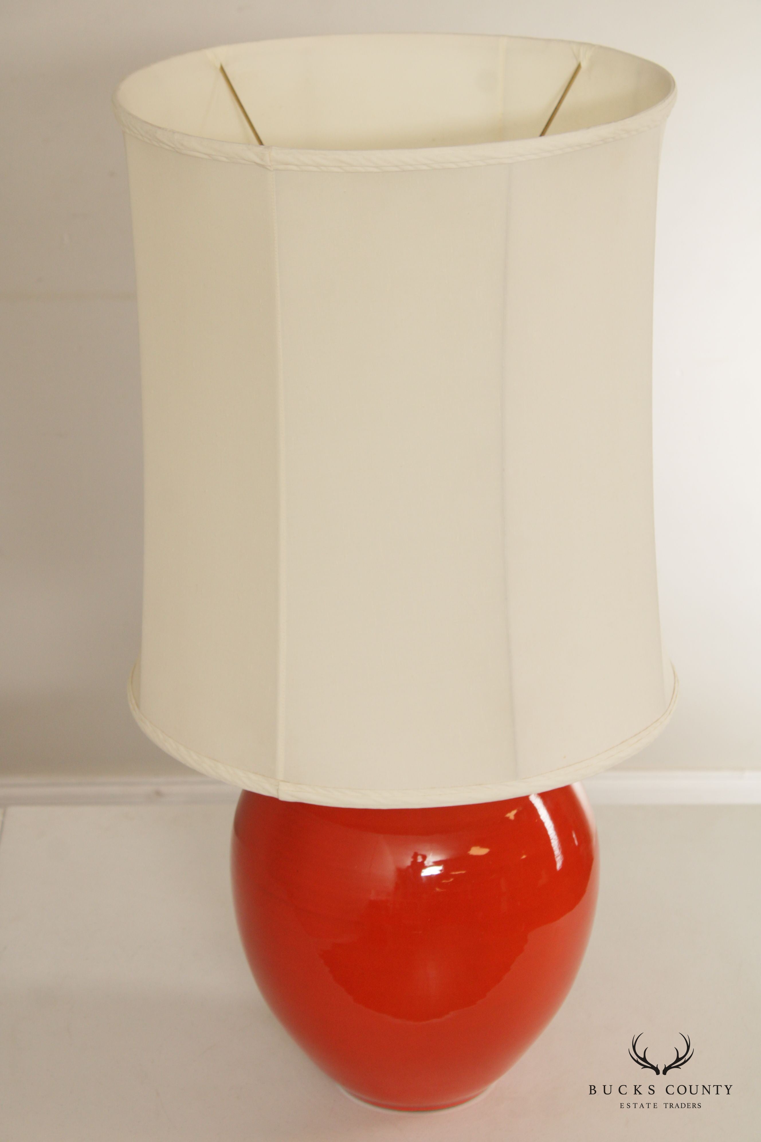 Mid Century Modern Ceramic Table Lamp with Shade