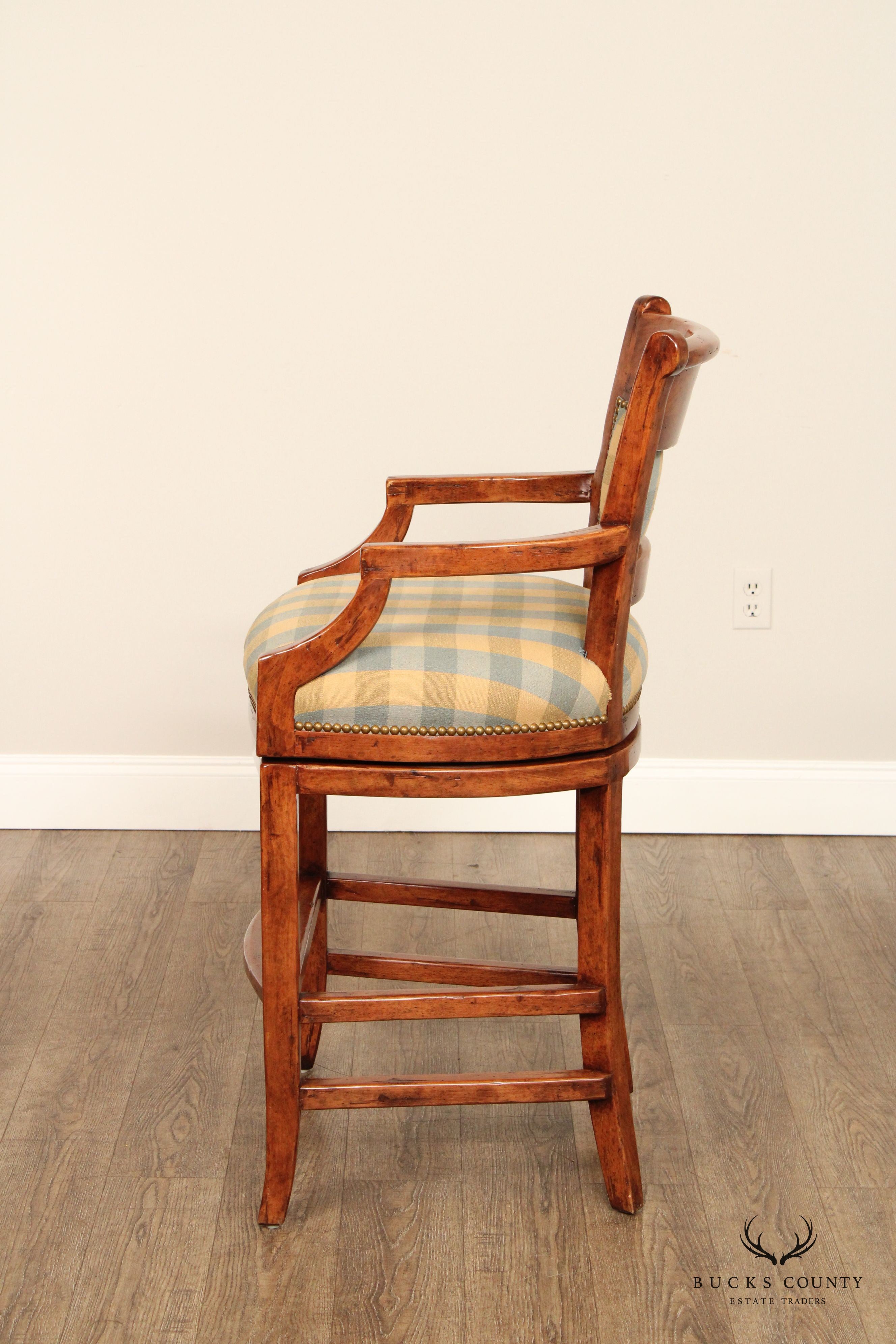 Bausman & Co. Rustic Style Pair of Swivel Barstools