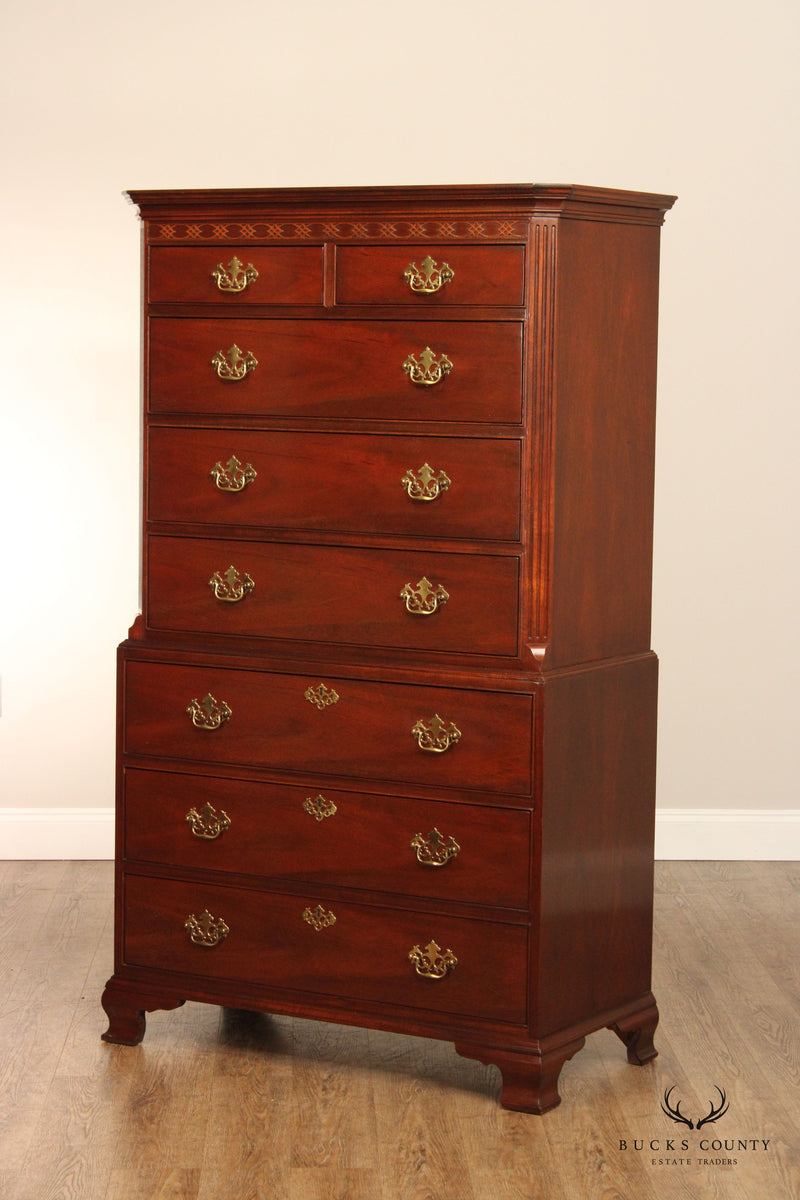 Baker Furniture Chippendale Style Mahogany Chest on Chest