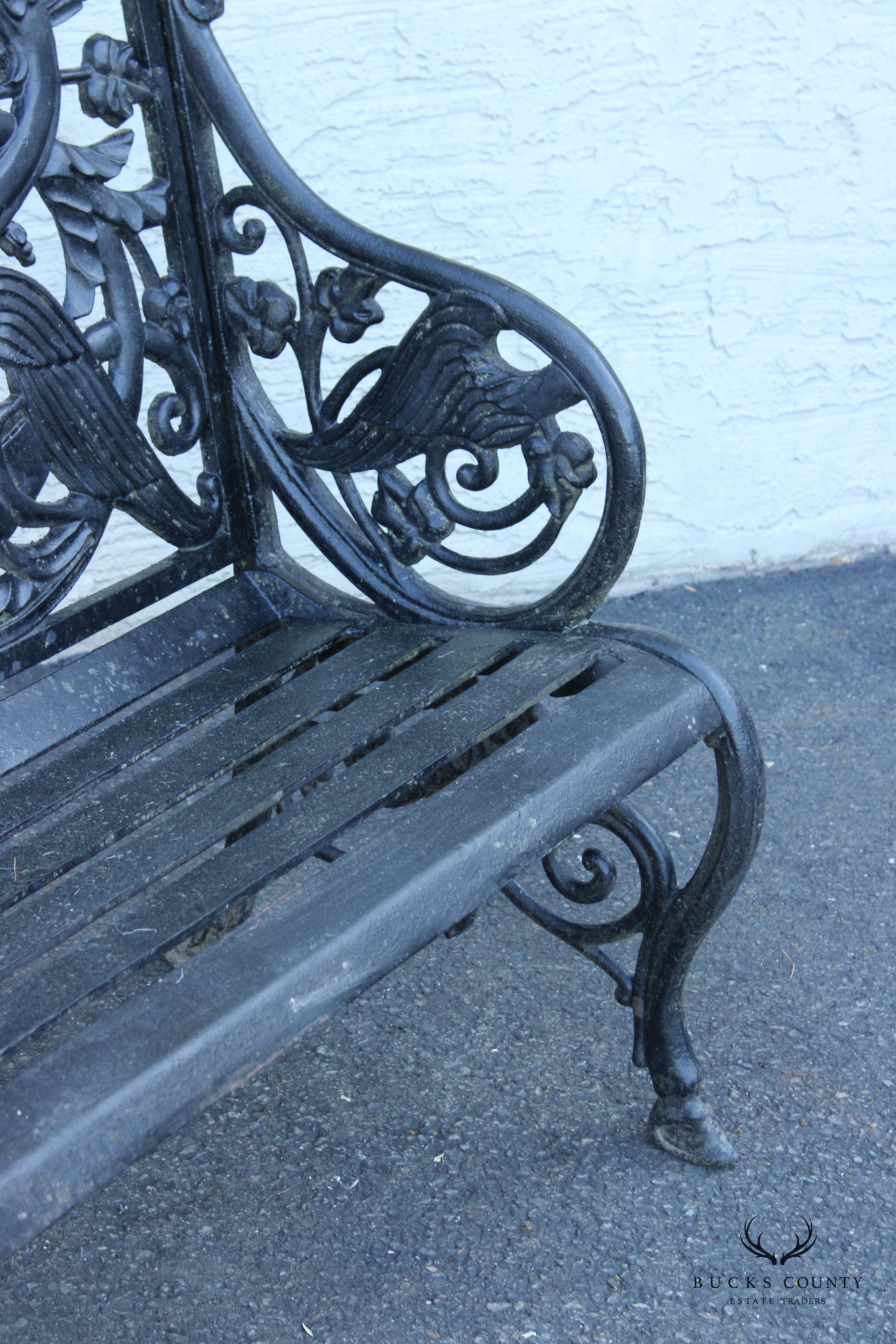 Coalbrookdale Style Cast Iron Outdoor Garden Bench