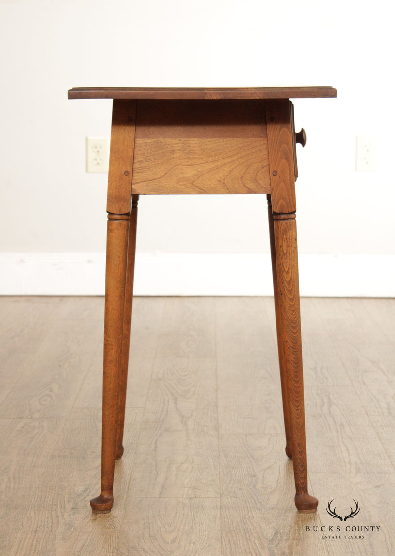Nichols & Stone Early American Style Vintage One-Drawer Maple Side Table