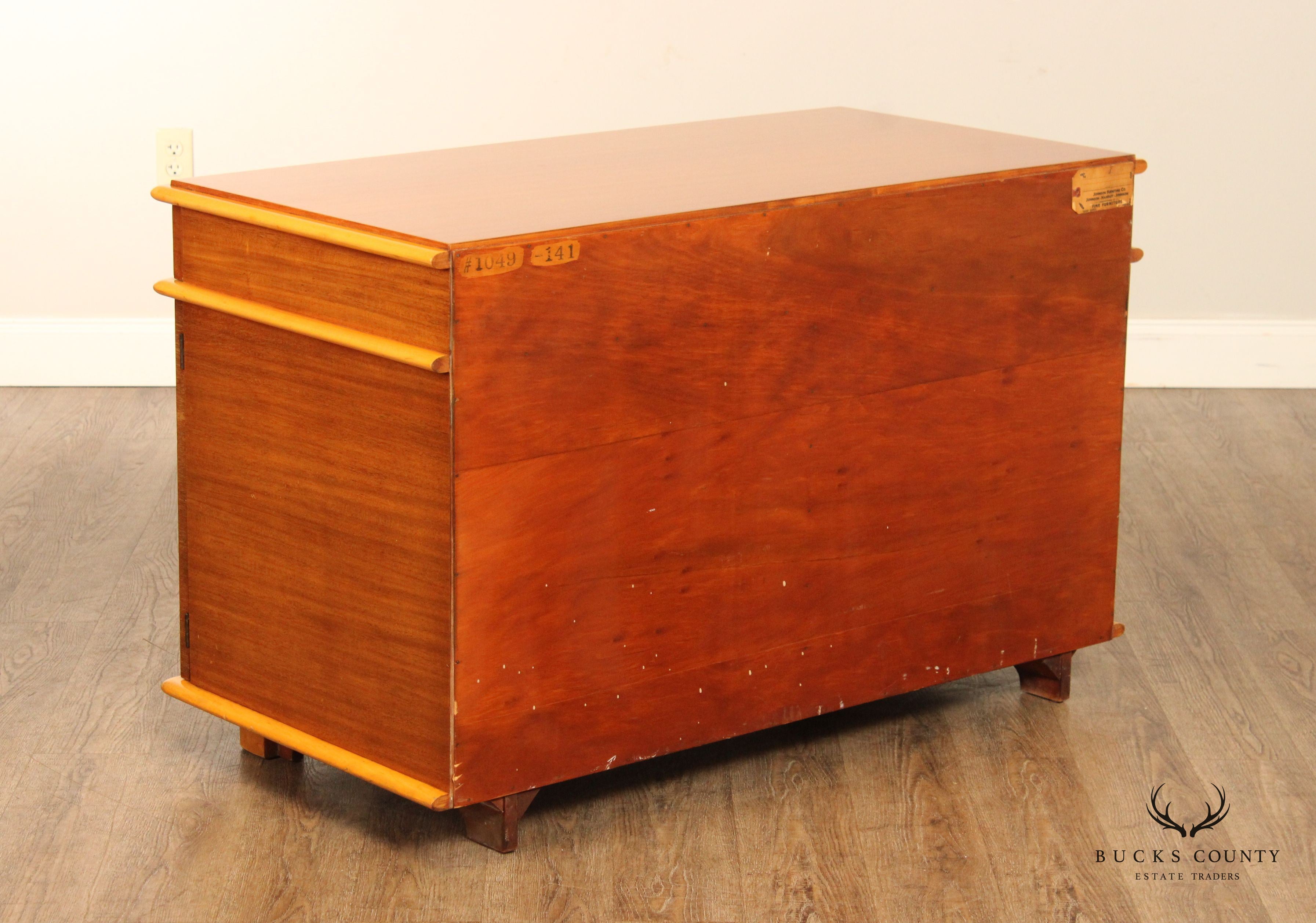 Paul Frankl for Johnson Furniture Mahogany and Birch 'Station Wagon' Cabinet with Drawers