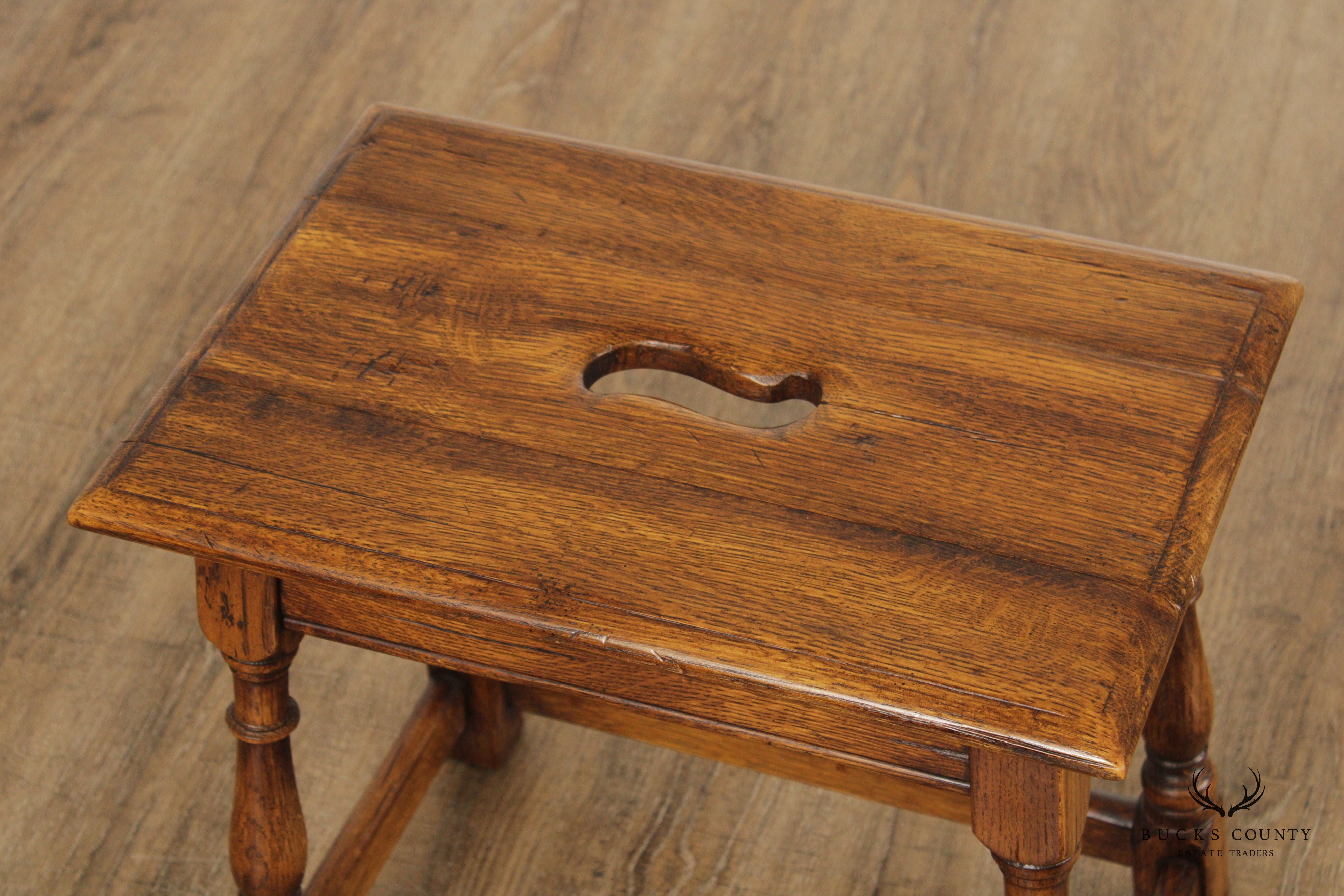 Stickley 'Antiquities' William & Mary Style Oak Stool