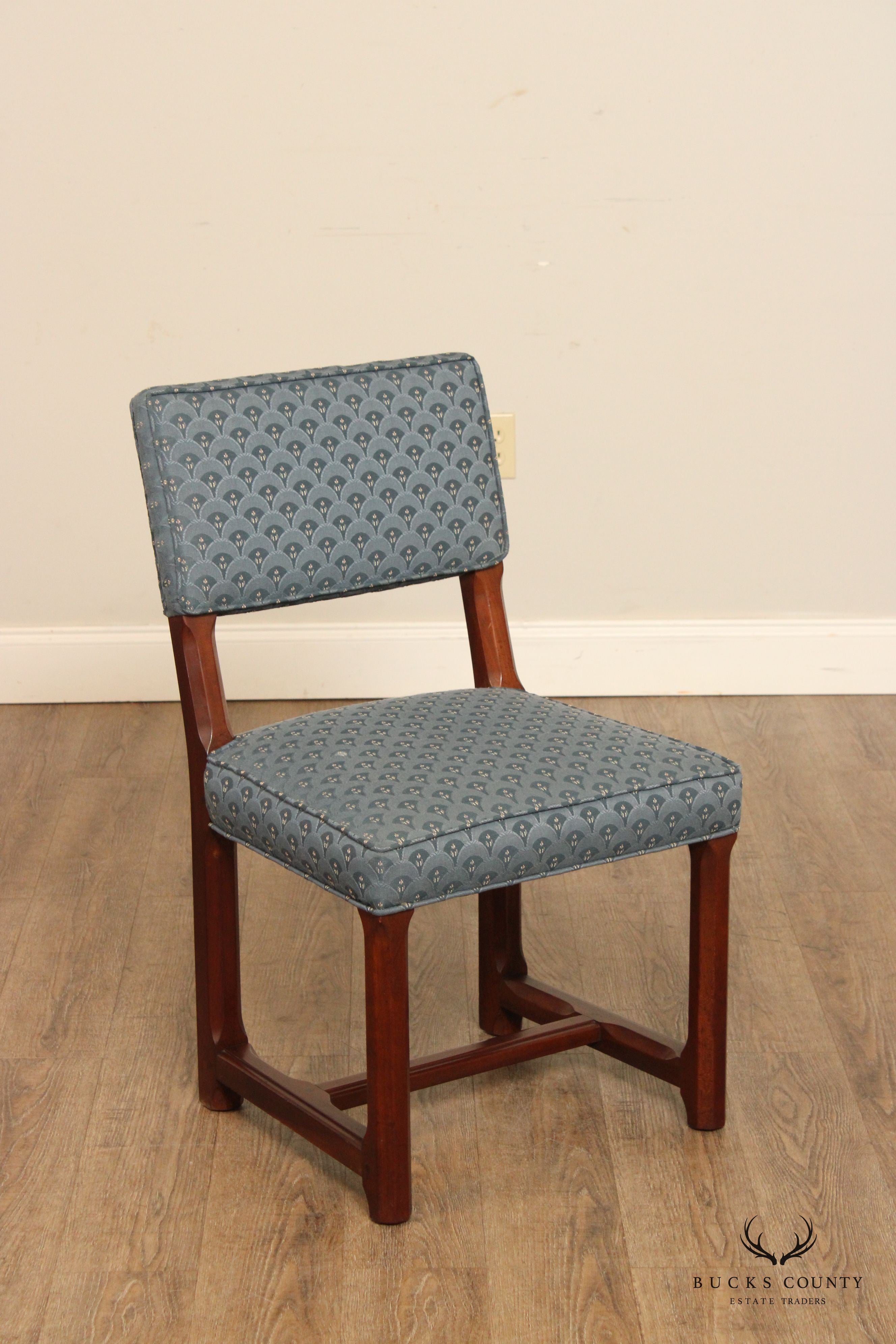 Kittinger Vintage Walnut  Custom Upholstered Vanity Side Chair