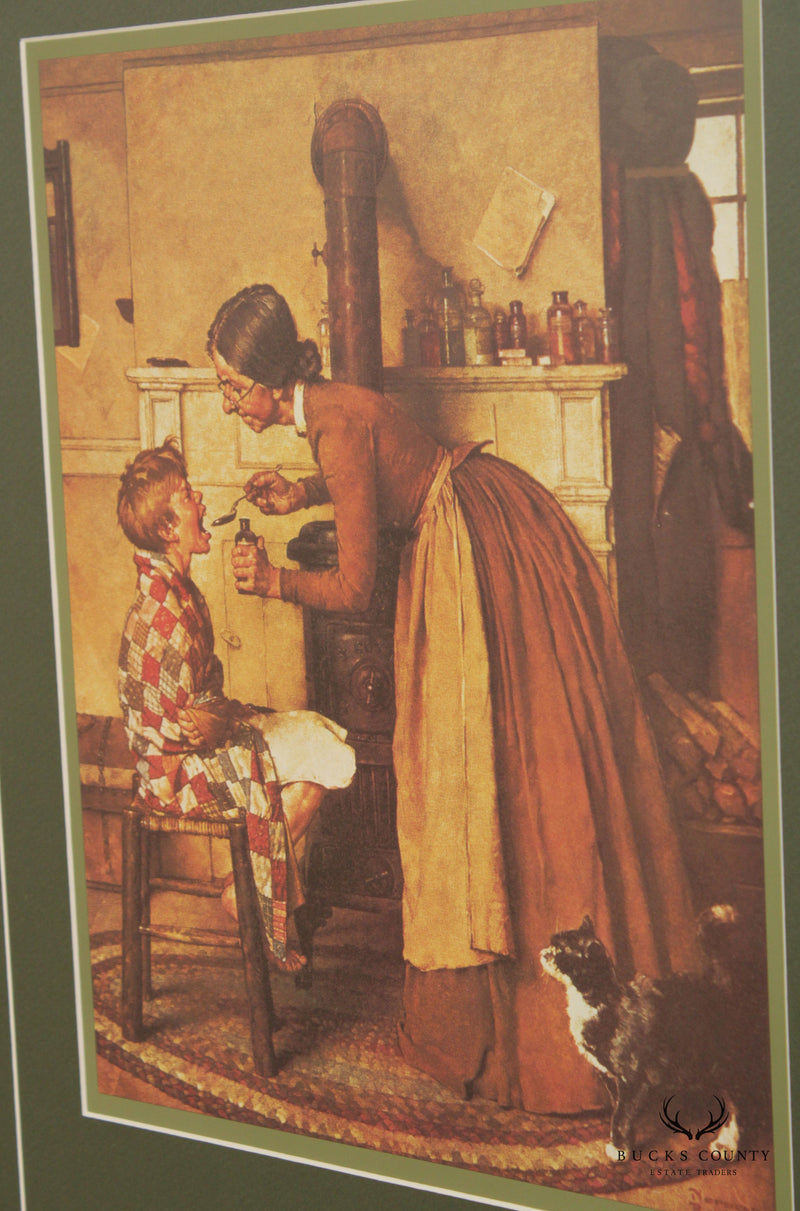 Norman Rockwell 'Medicine' Fine Art Print with Commemorative Stamps